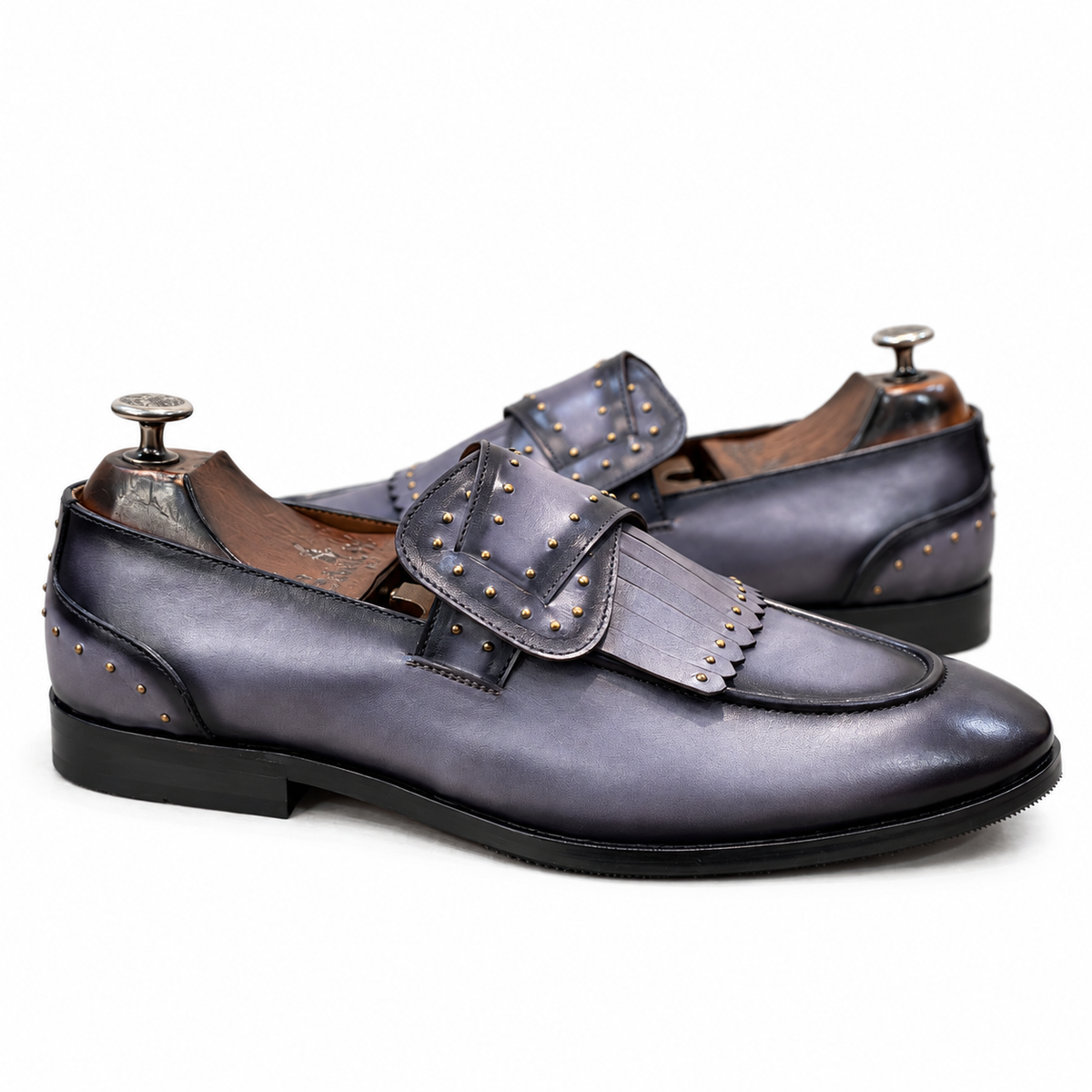 Butterfly Loafers With Fringes Grey