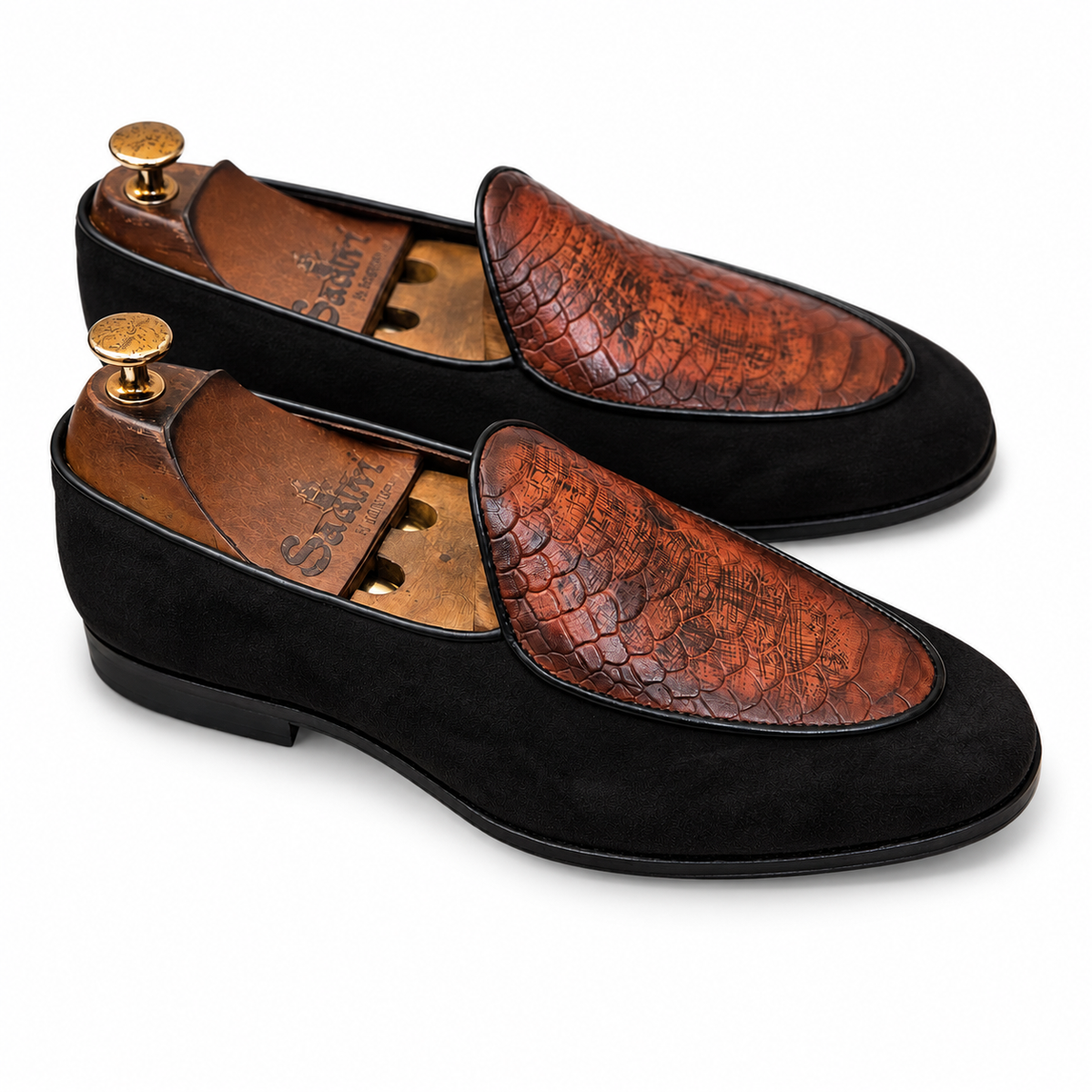 Noir Cognac Belgian Loafers