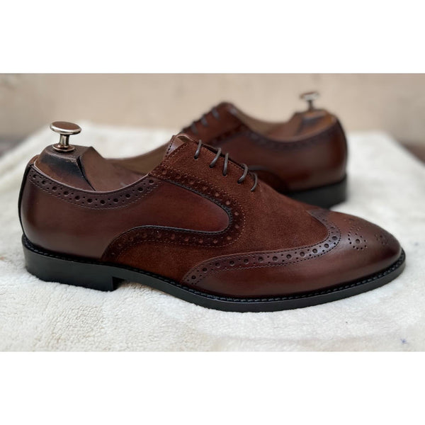 Brown Wingtip Two Tone Oxfords