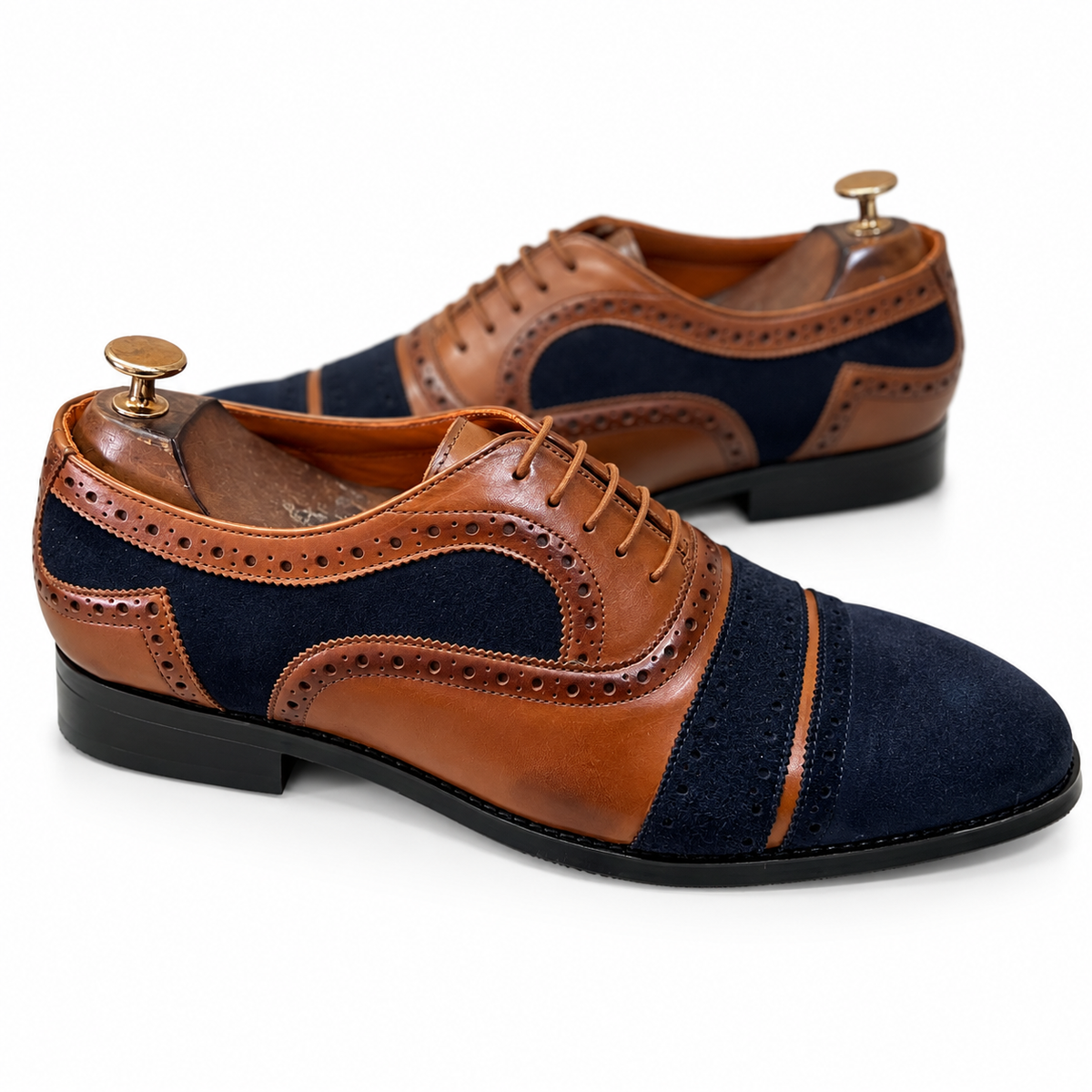 Marino Cognac Wingtip Brogue Shoes
