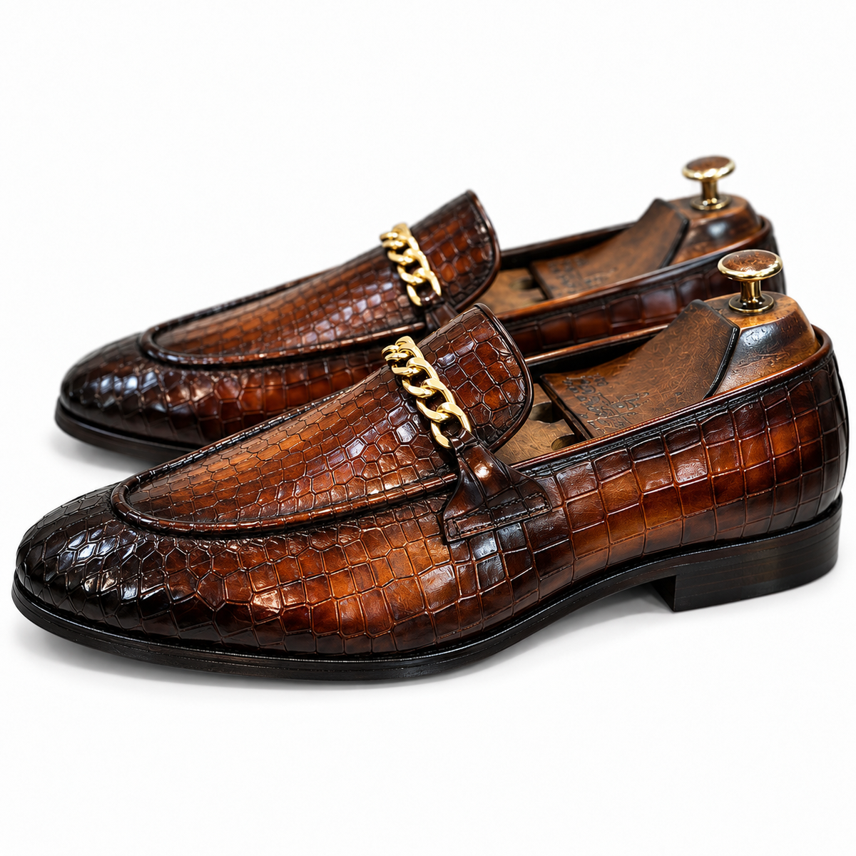 Aureum Croco Chain Loafers
