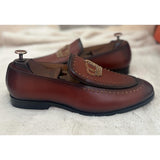 Tan Crown Zardosi Slipons