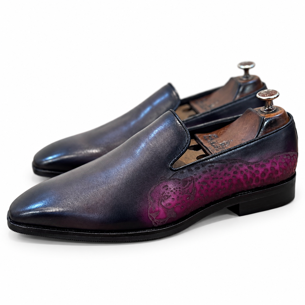Grey Hand Patina Loafers Tiger