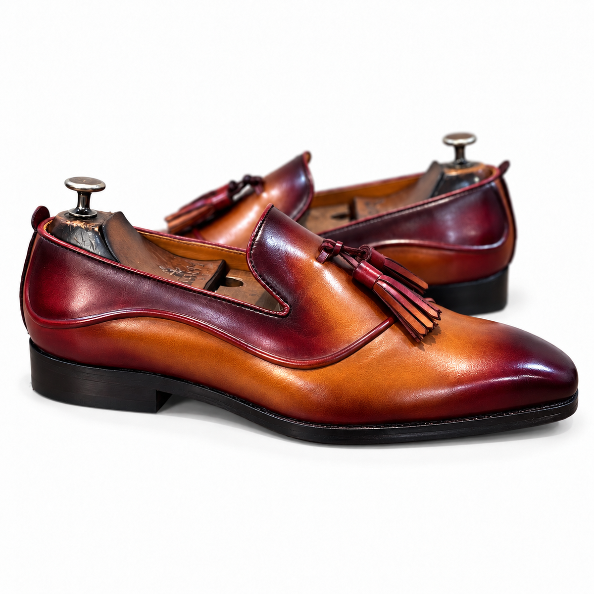 Cognac Bordeaux Élan Tassel Loafers