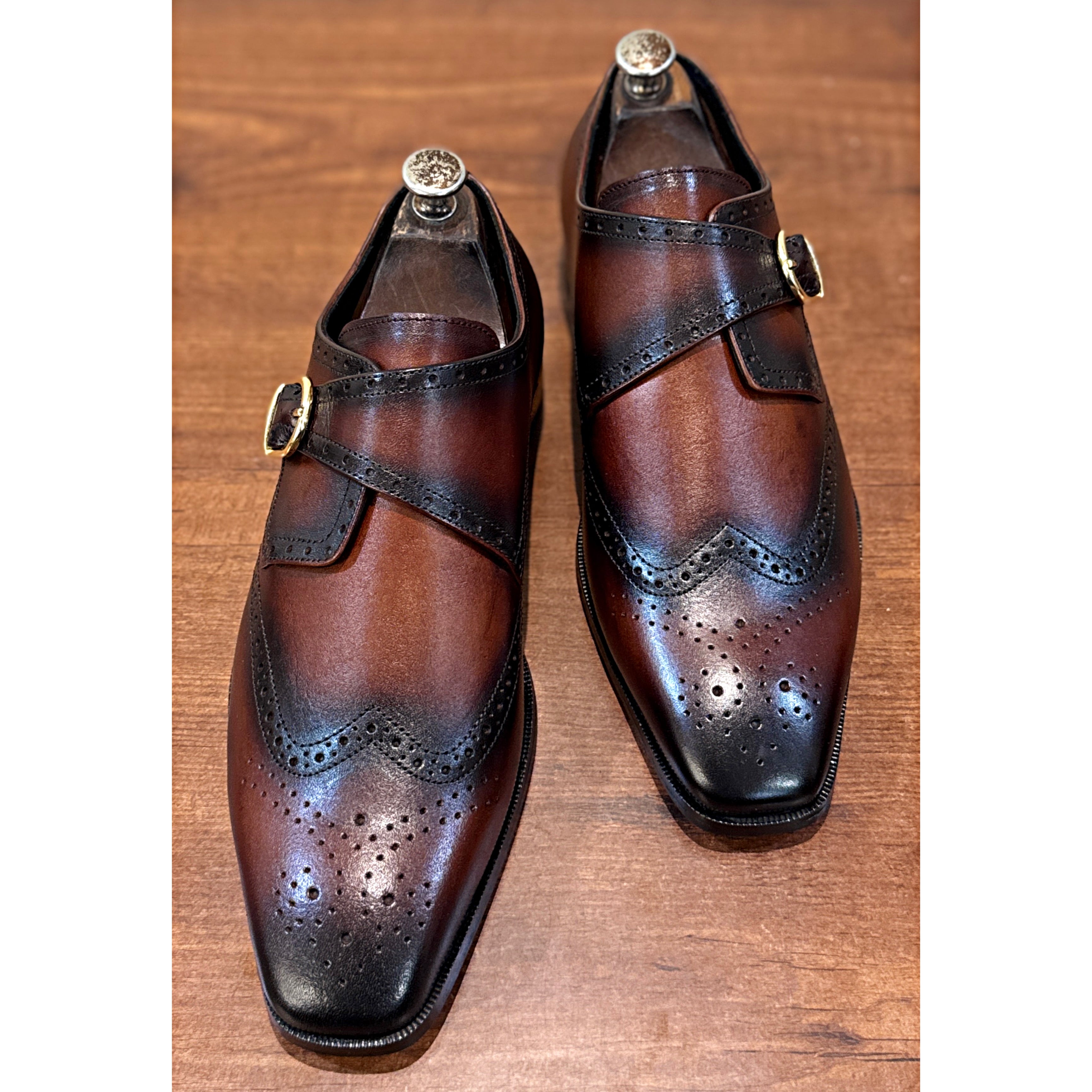 Oxblood Single Monk Brogues | Luxury British Formal Shoes