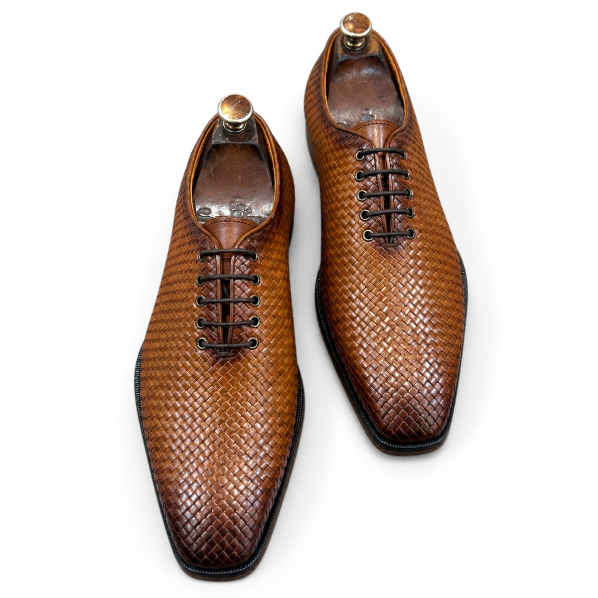 Tan Handwoven Wholecut Oxfords