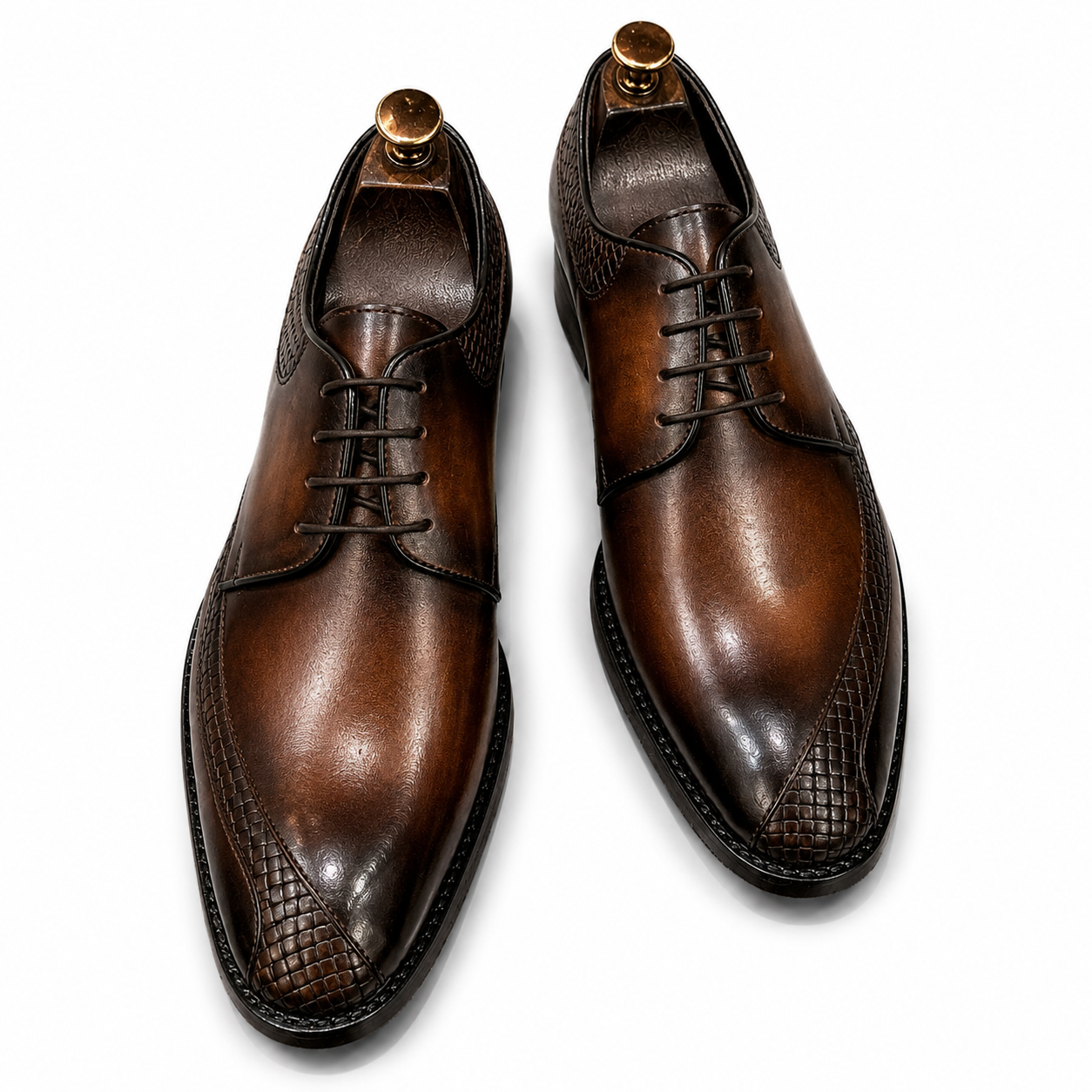 Espresso Royale Woven Leather Derby