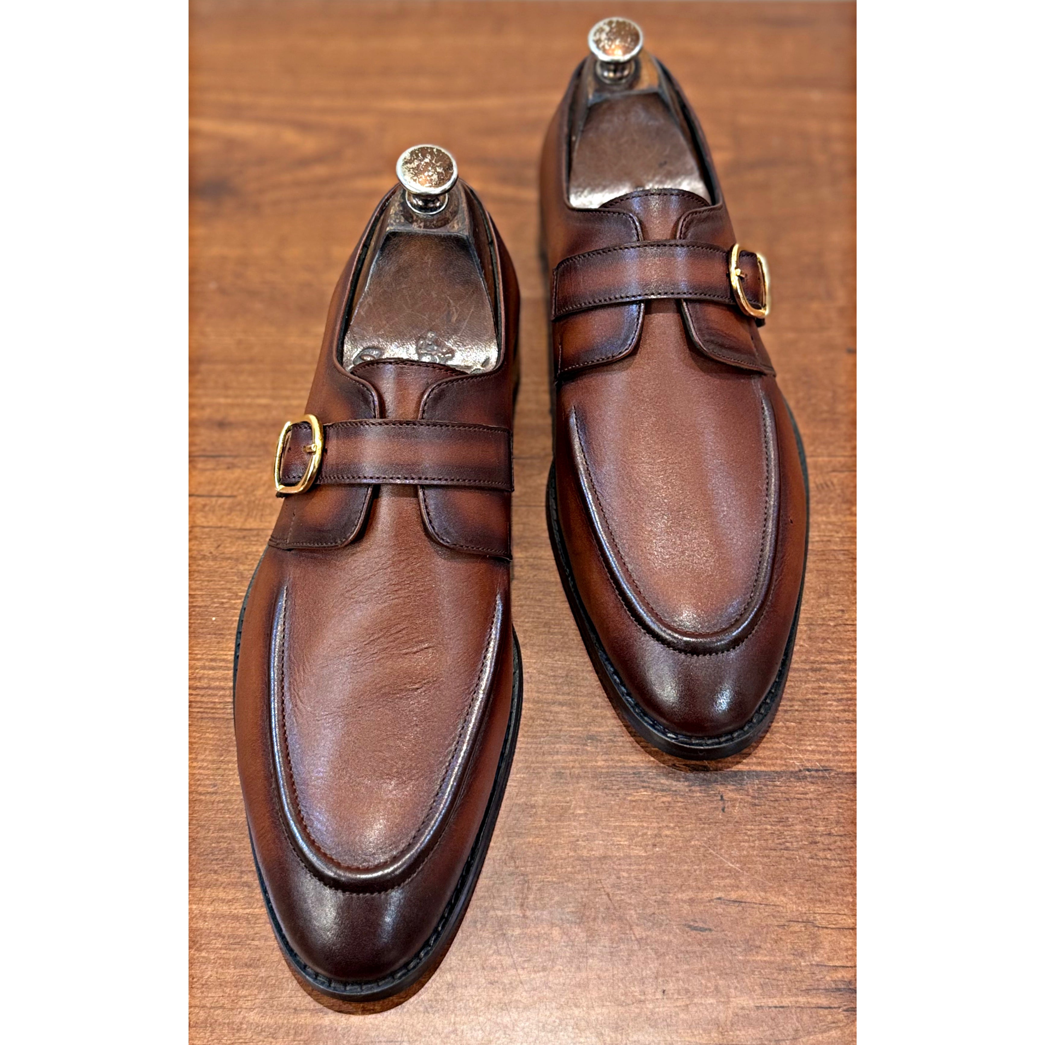Single Monk Strap Burnish Leather