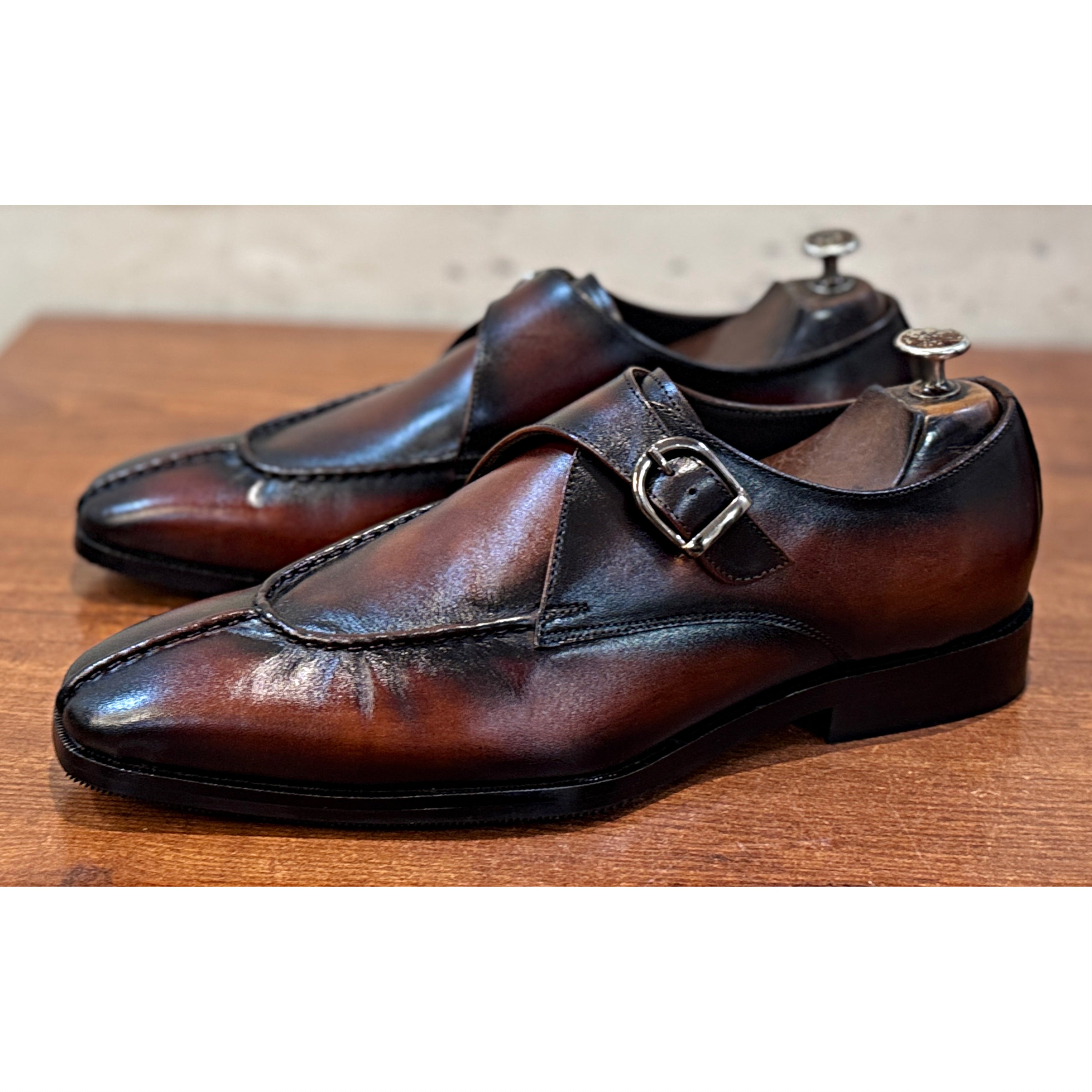 Savile Row Belgian Apron Monk Shoes – Marrone Espresso