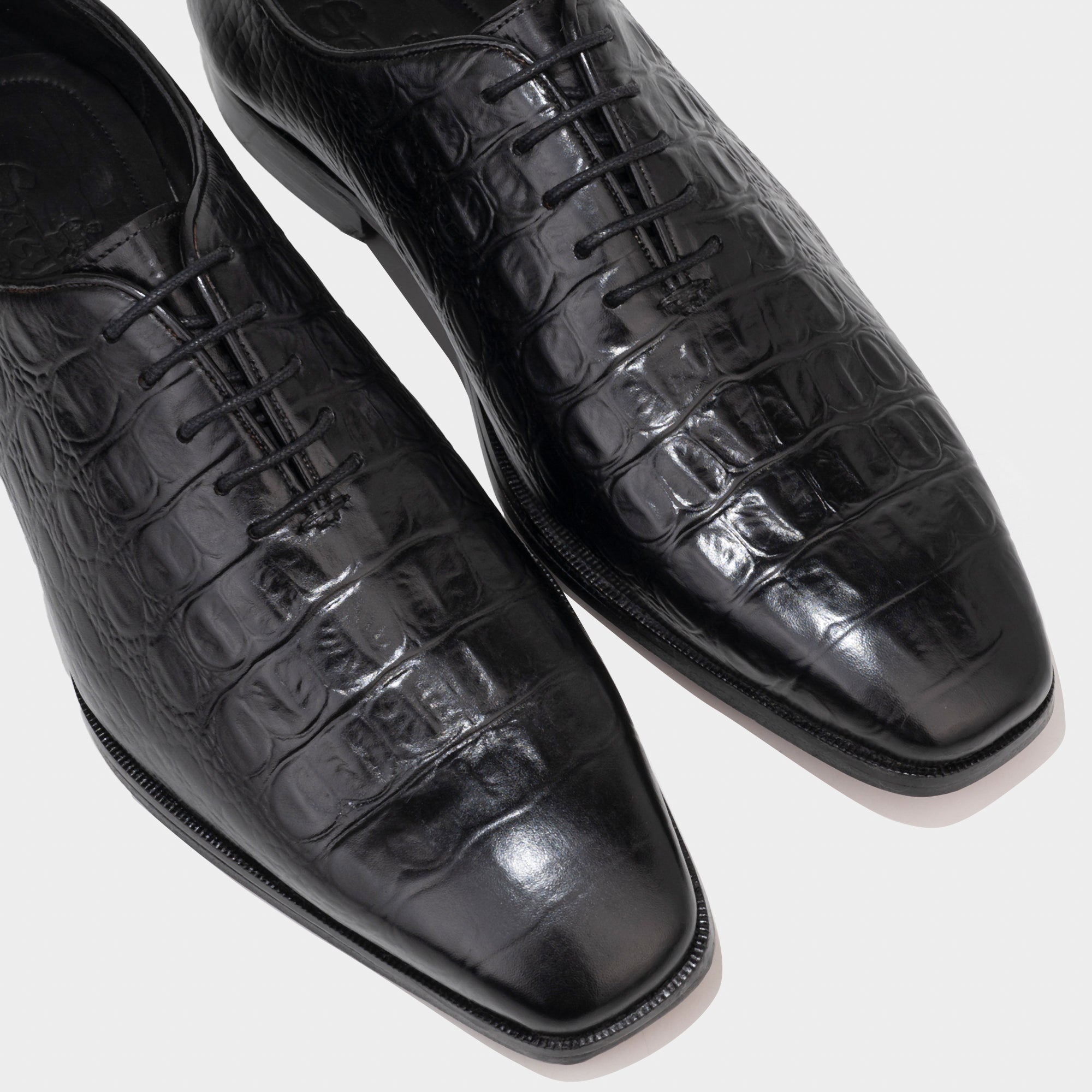 Black Croco Oxfords