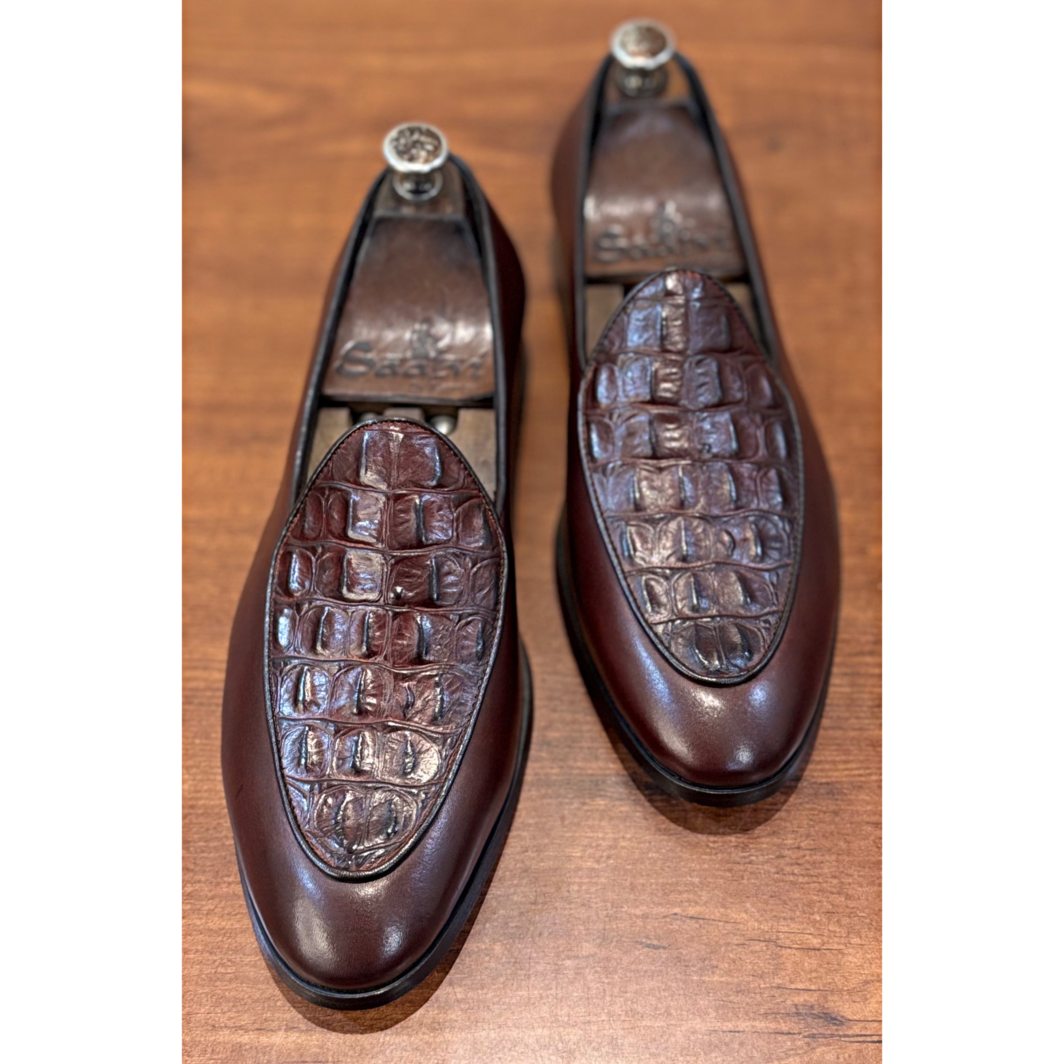 Belgian Loafers Brown Croco