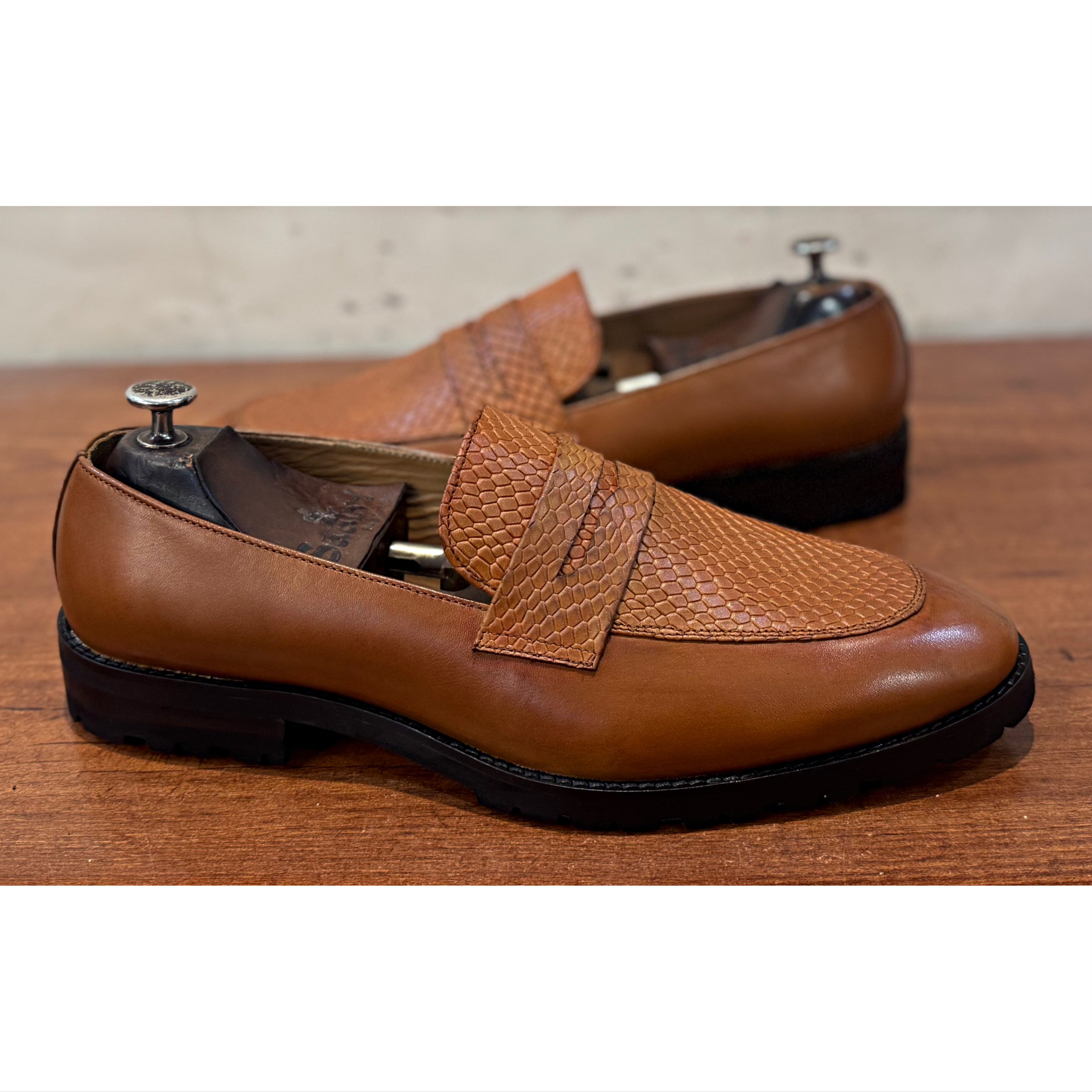 Tan Penny Loafers Light Weight Sole