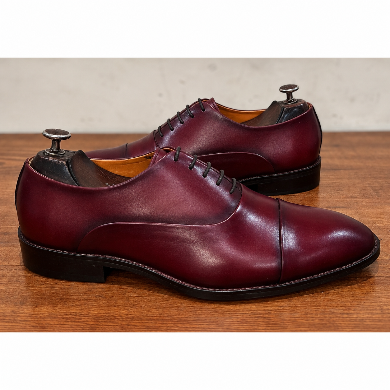 The Windsor Wholecut Oxford – Burgundy Patina