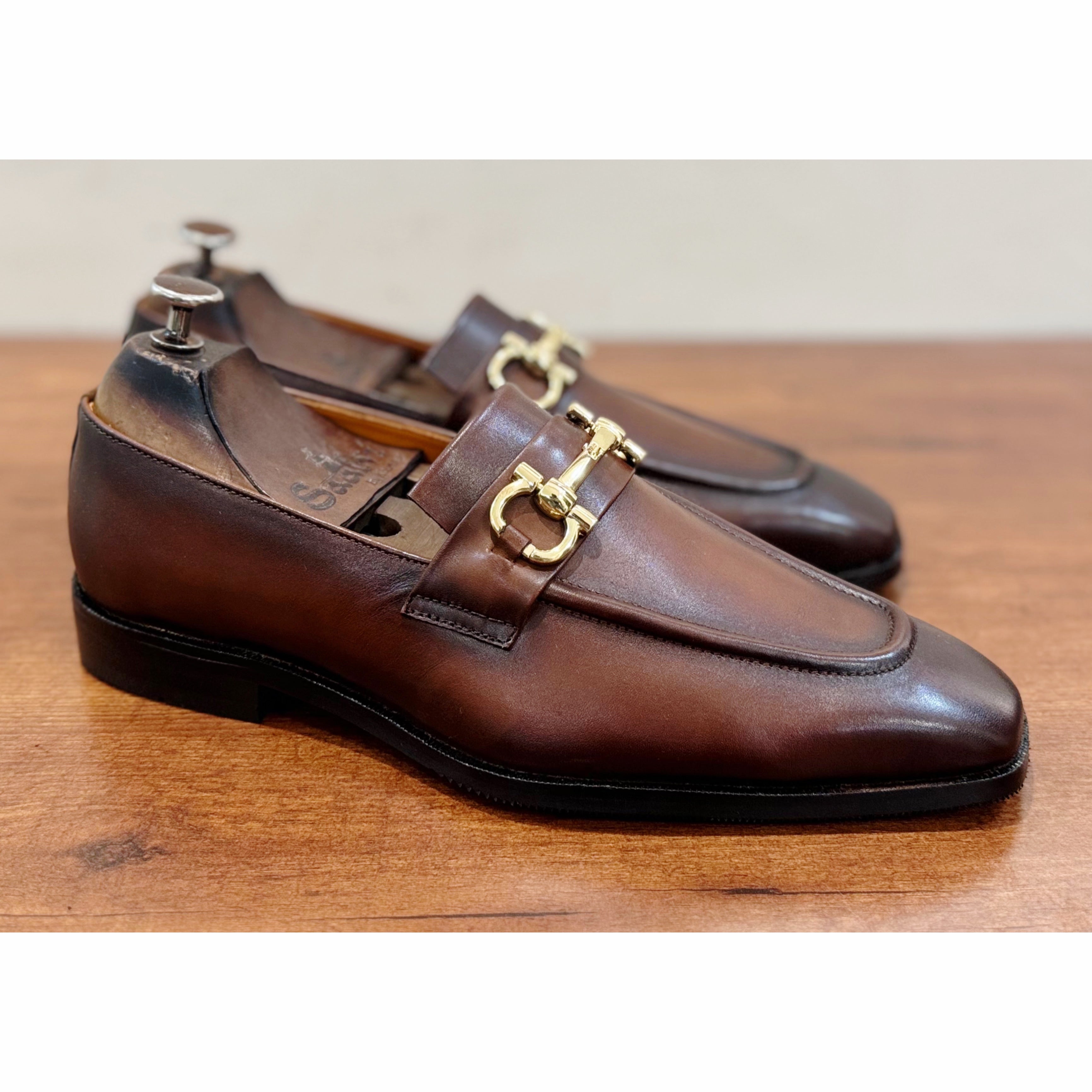 Hand Patina Loafers Cognac