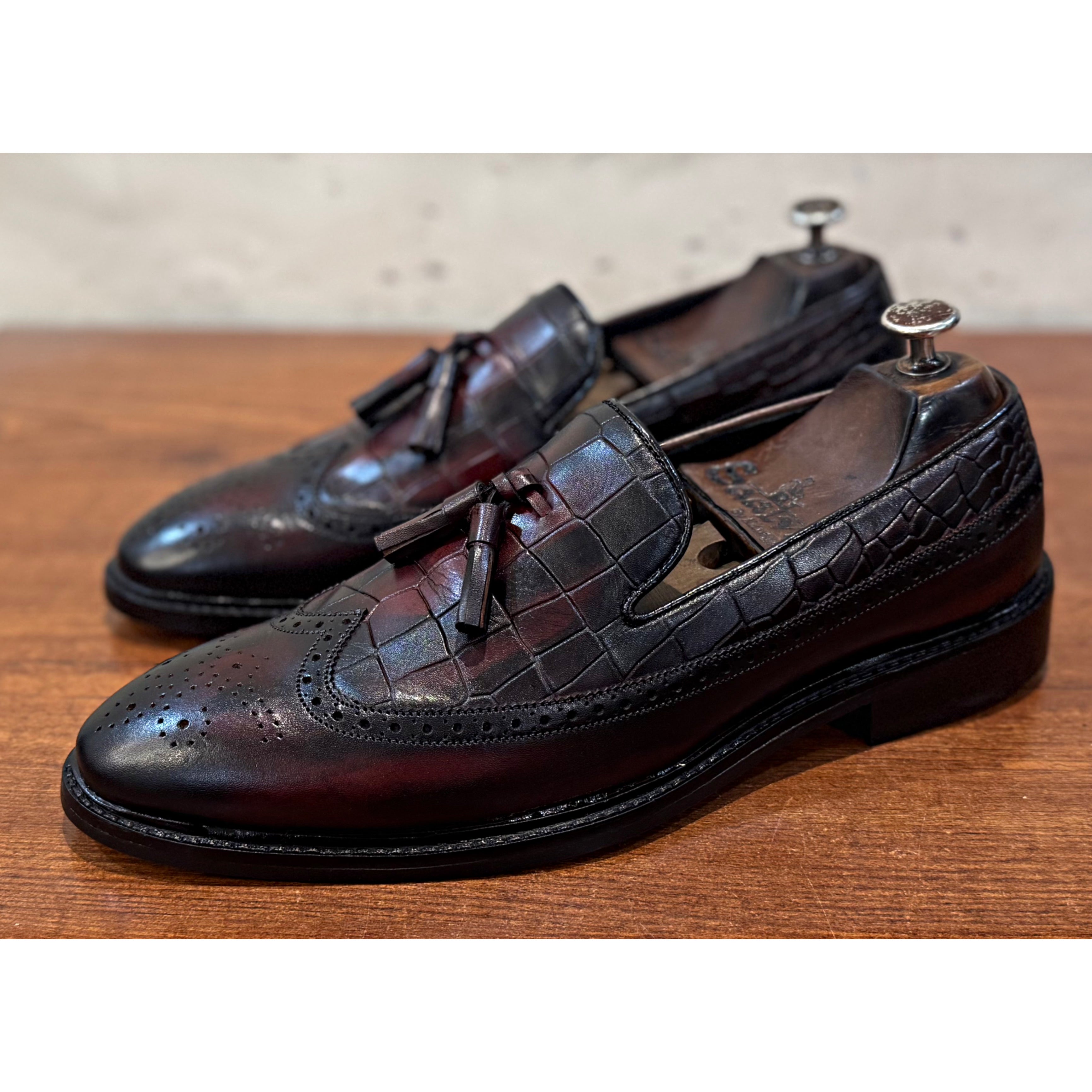 Wingcap Loafers With Tassels - Bordo