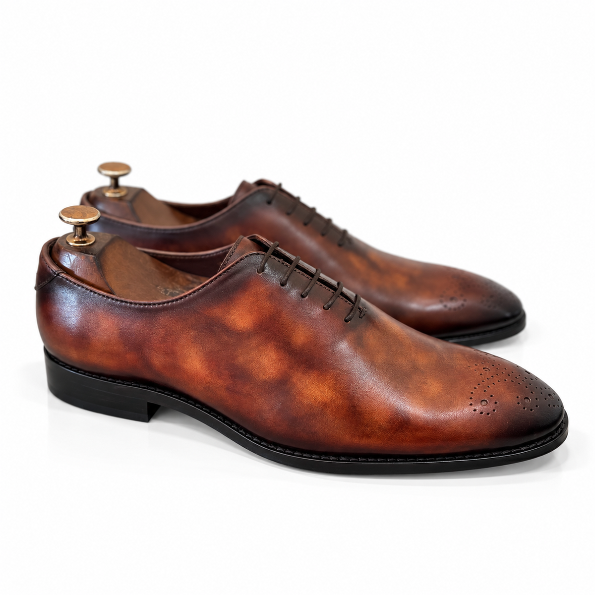 Wholecut Patina Oxfords Brown