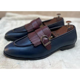 Blue Loafers With Fringes