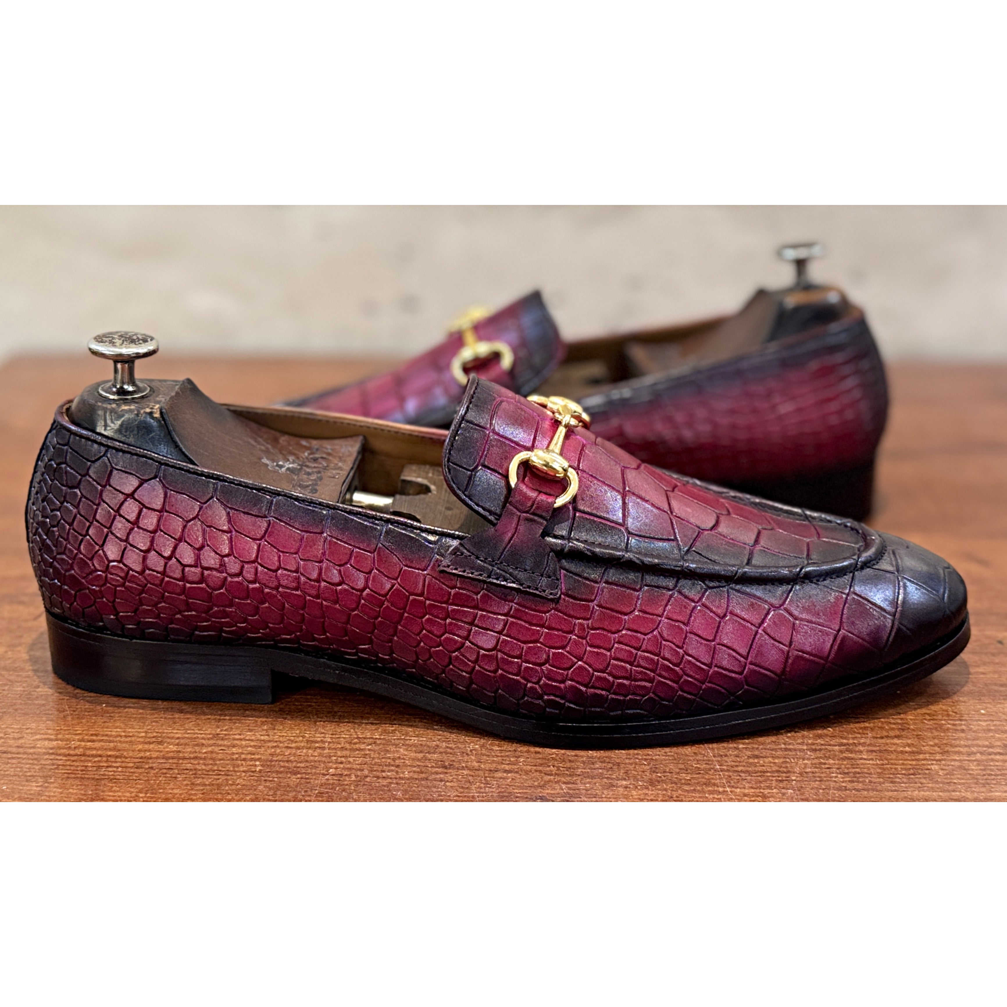 Imperial Croc Horsebit Loafer – Royal Burgundy