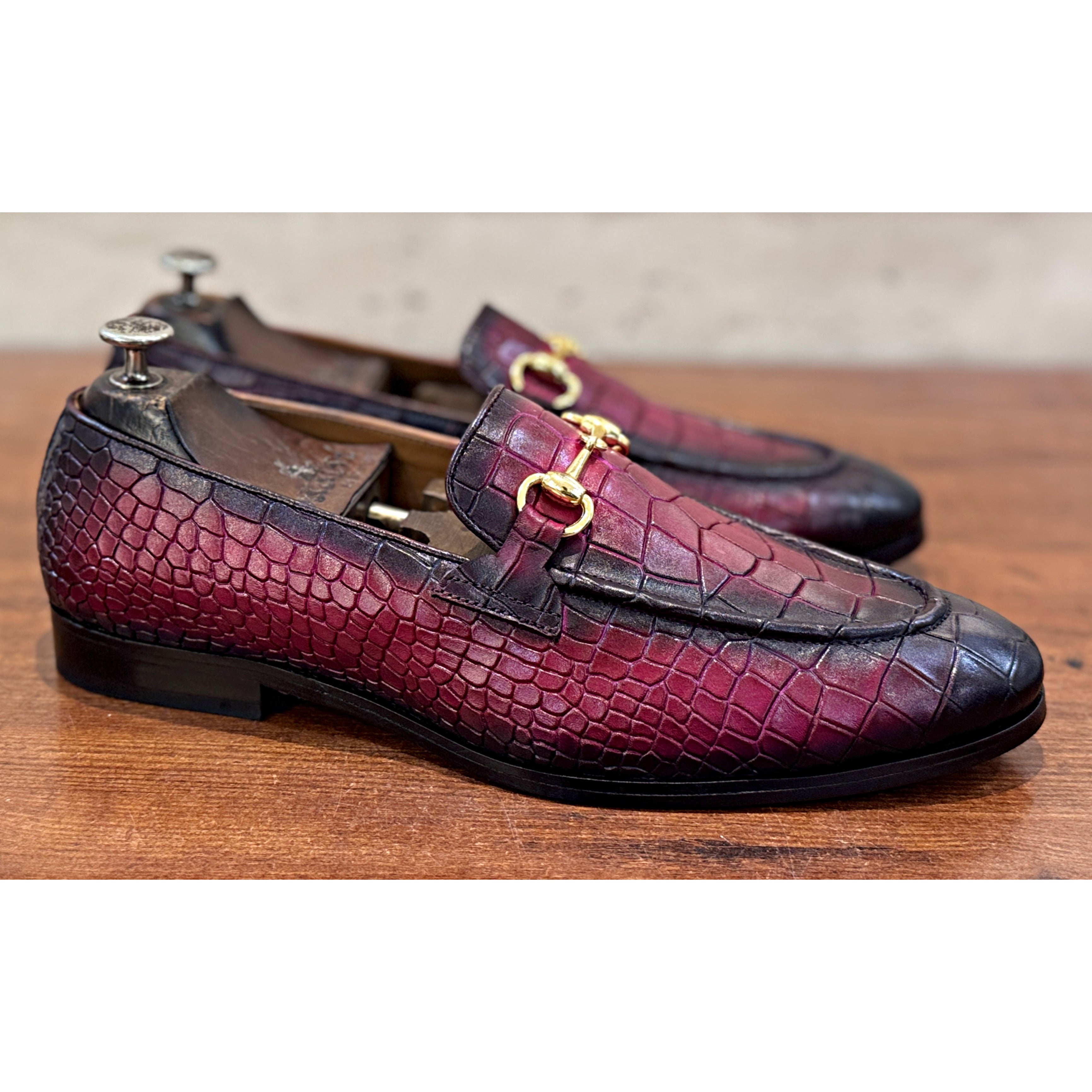 Imperial Croc Horsebit Loafer – Royal Burgundy