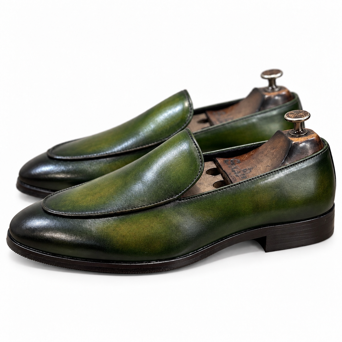 Verde Imperiale Apron-Toe Loafers