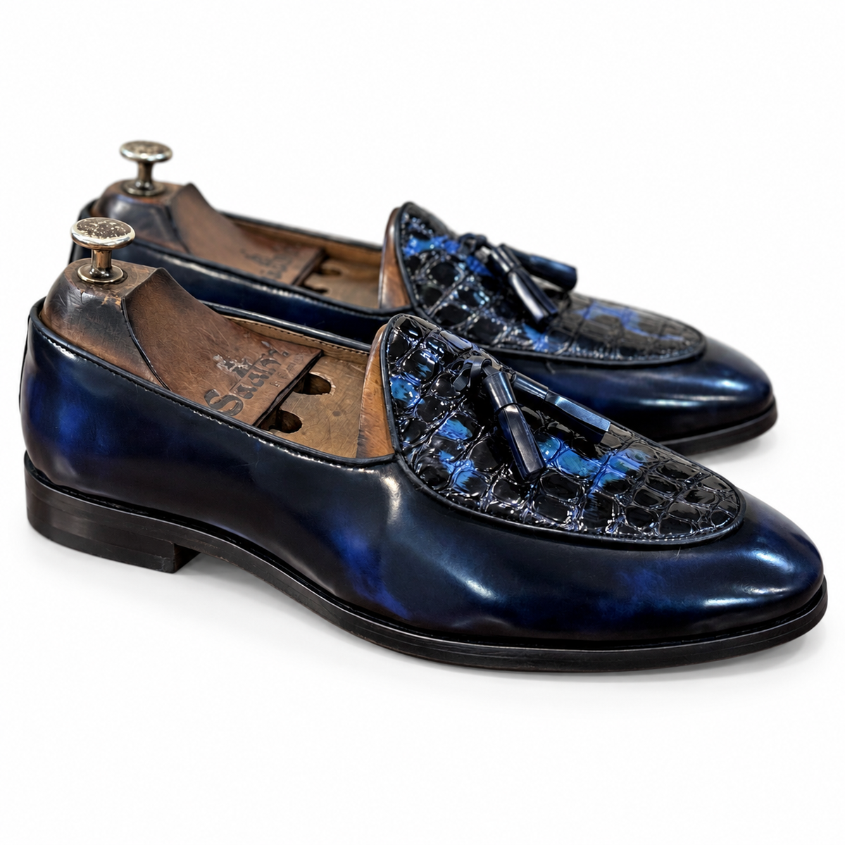 Belgian Loafers with Tassels | blue