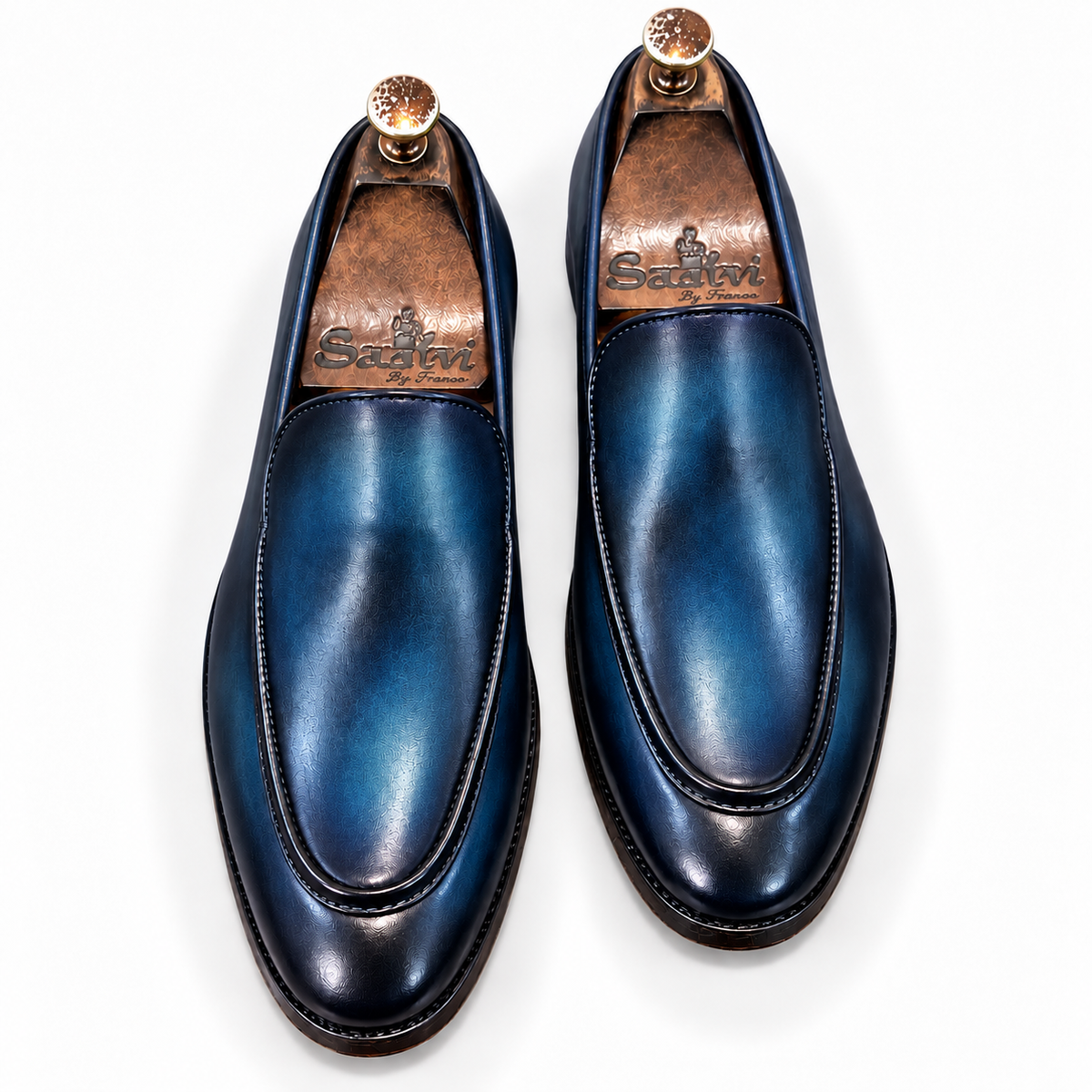 Midnight Azure Apron-Toe Loafers