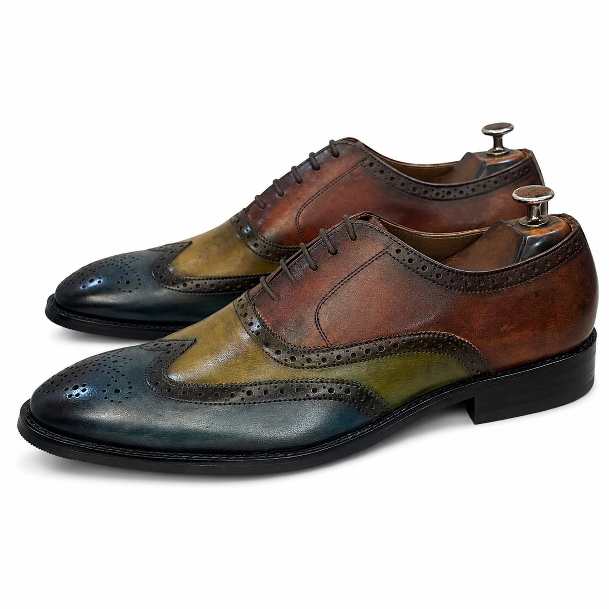 Tri-Tone Patina Wingtip Oxford