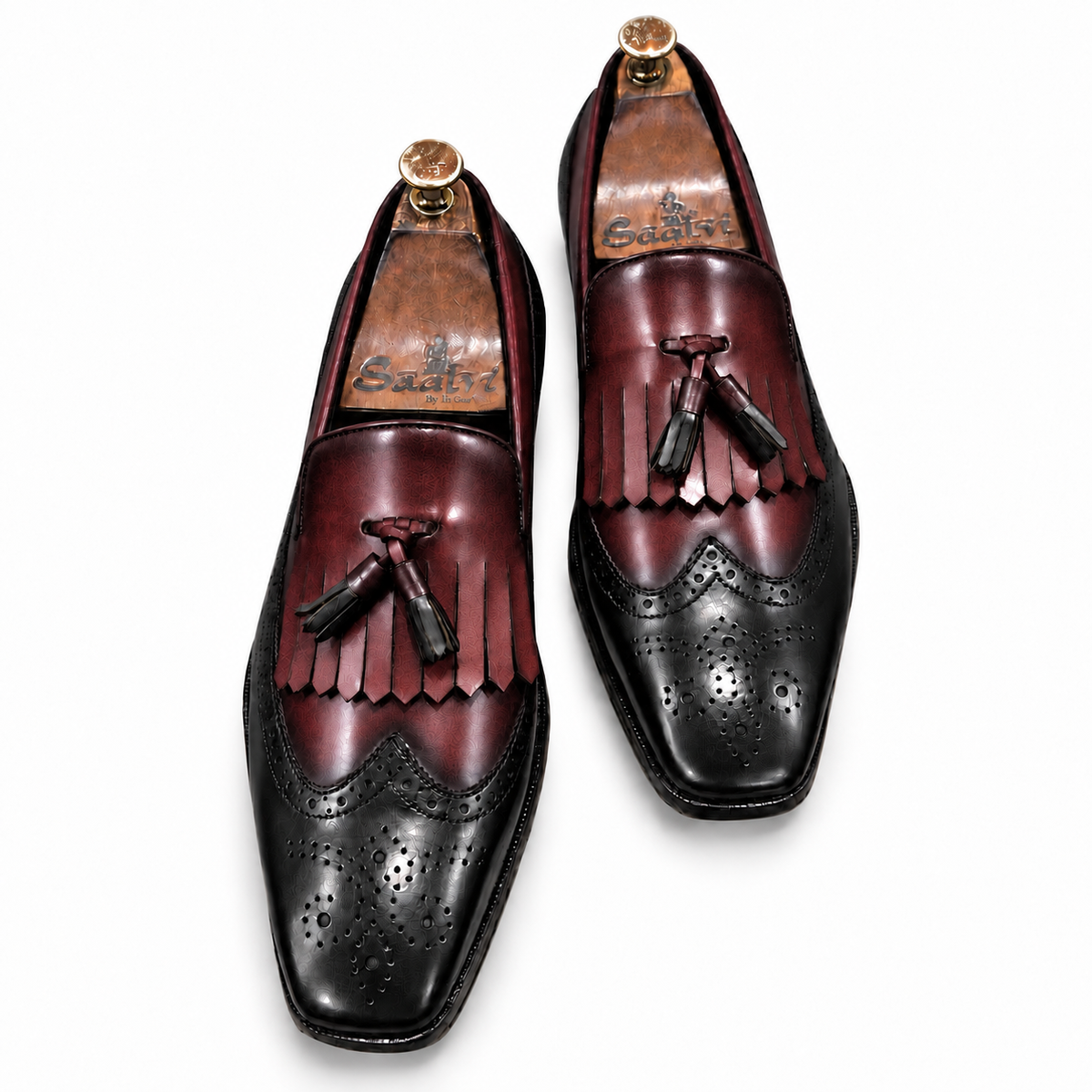 Burgundy Noir Kiltie Tassel Loafers