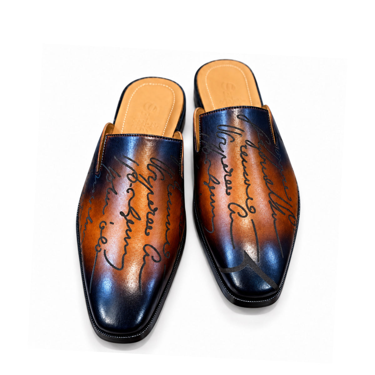 Cognac Noir Signature Patina Mules