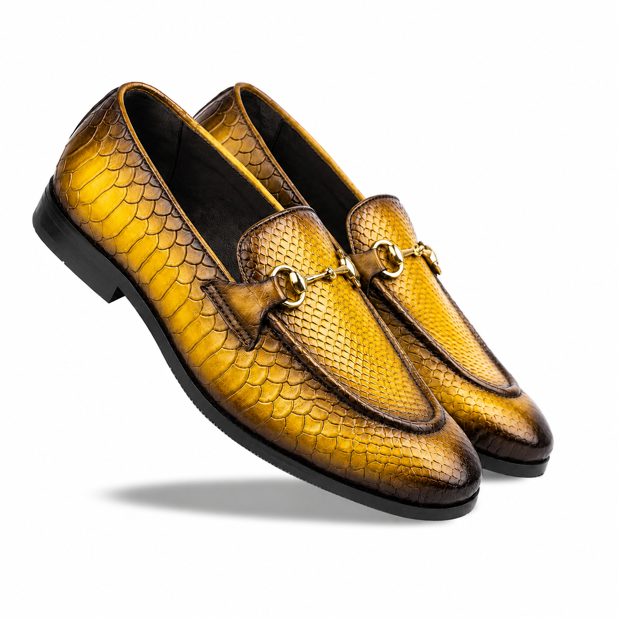 The Aurelius Python Horsebit Loafers – Gold Patina