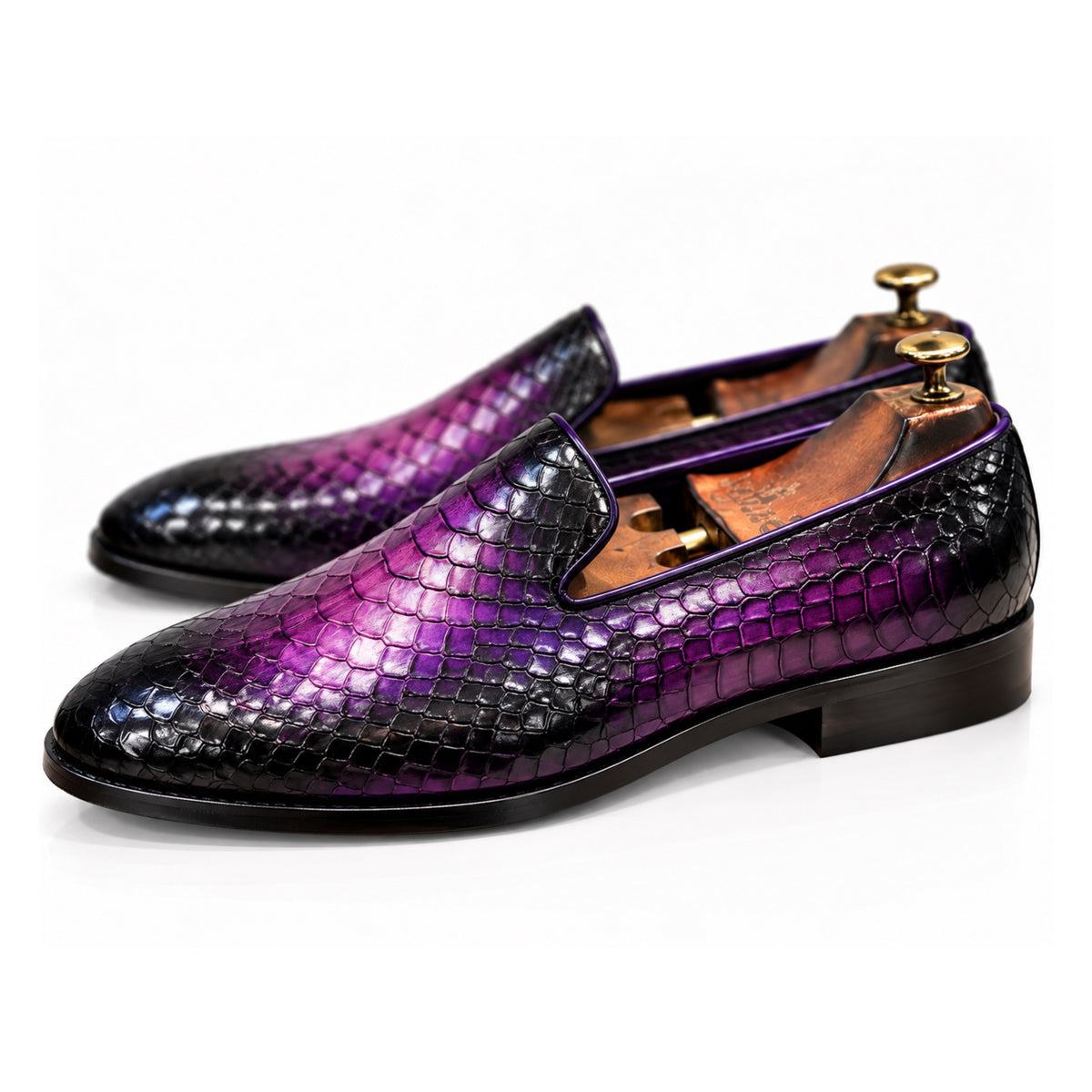 Amethyst Noir Serpente Loafers