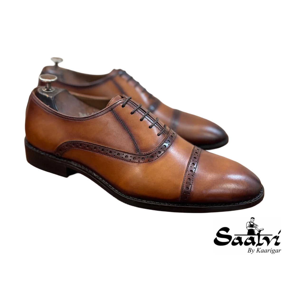 Cap Toe Oxfords - Tan