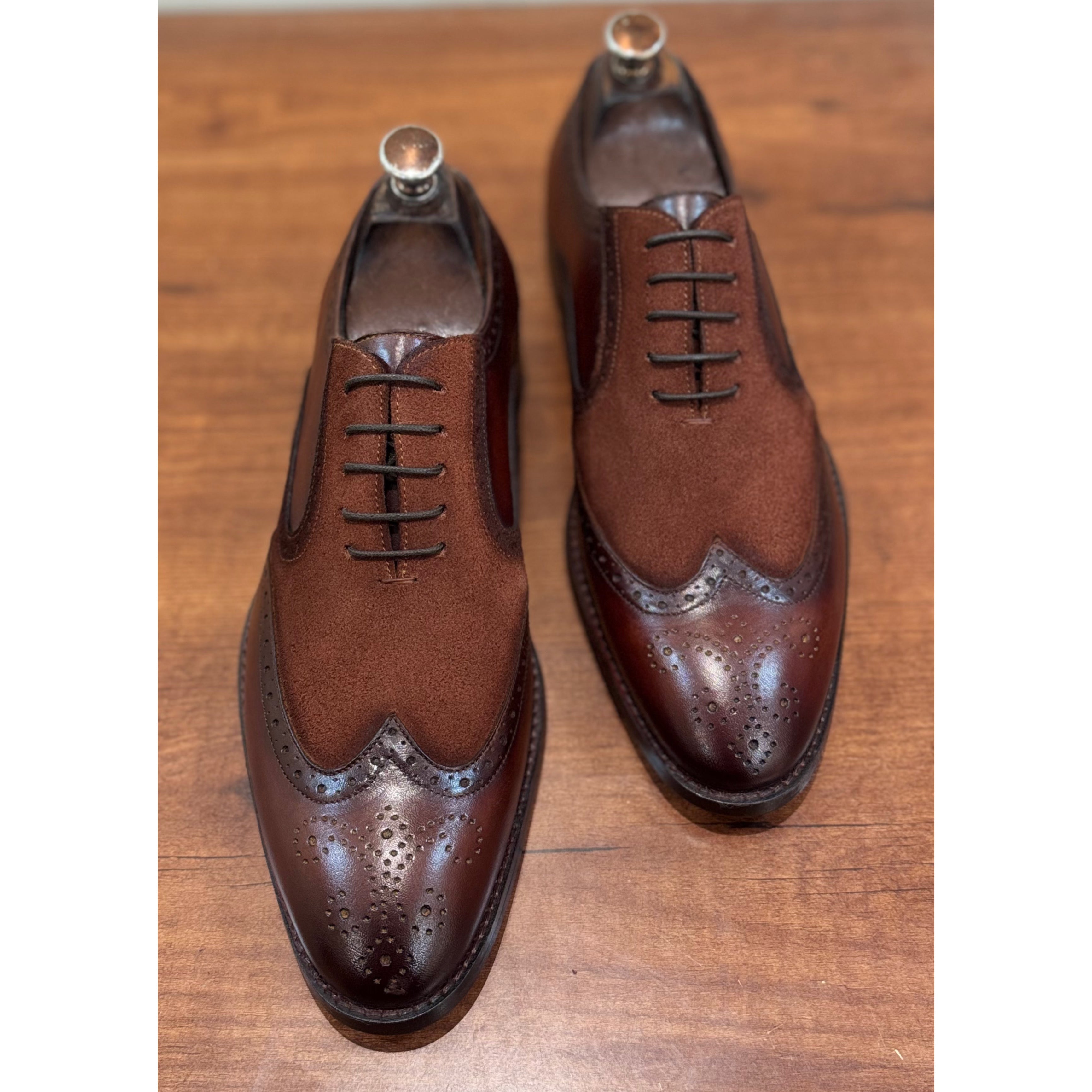 Brown Wingtip Two Tone Oxfords