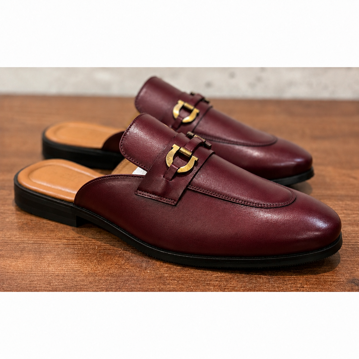 Bordeaux Regent Horsebit Mule Loafers – Burgundy Leather