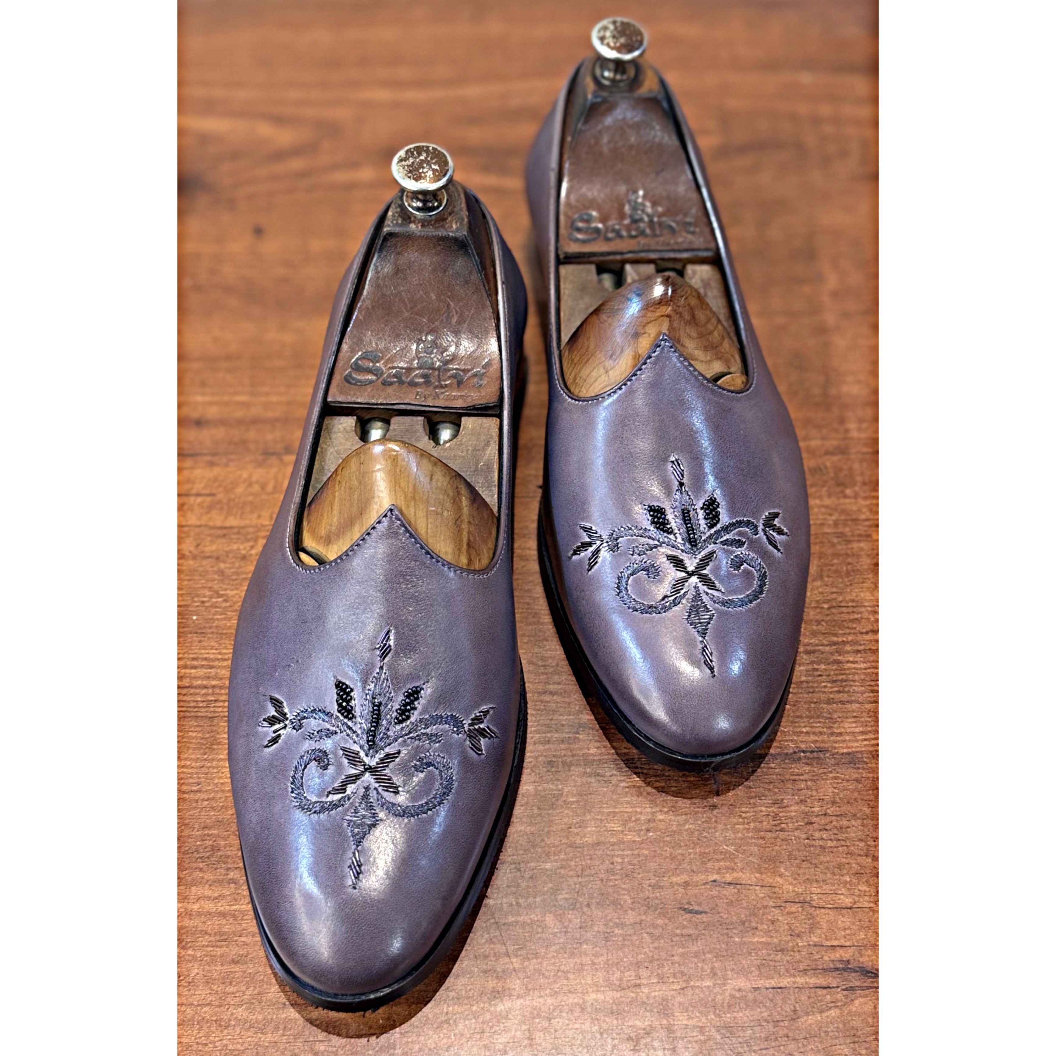 Grey Jalsa Embroidery Flower