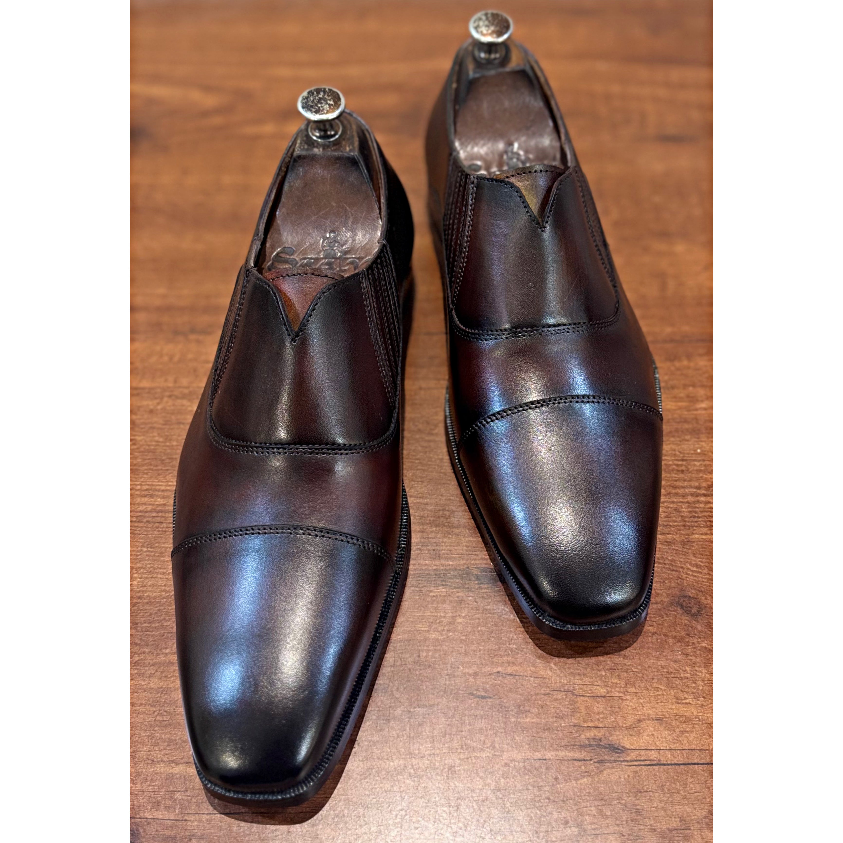 Brown Hand Patina Loafers Italia