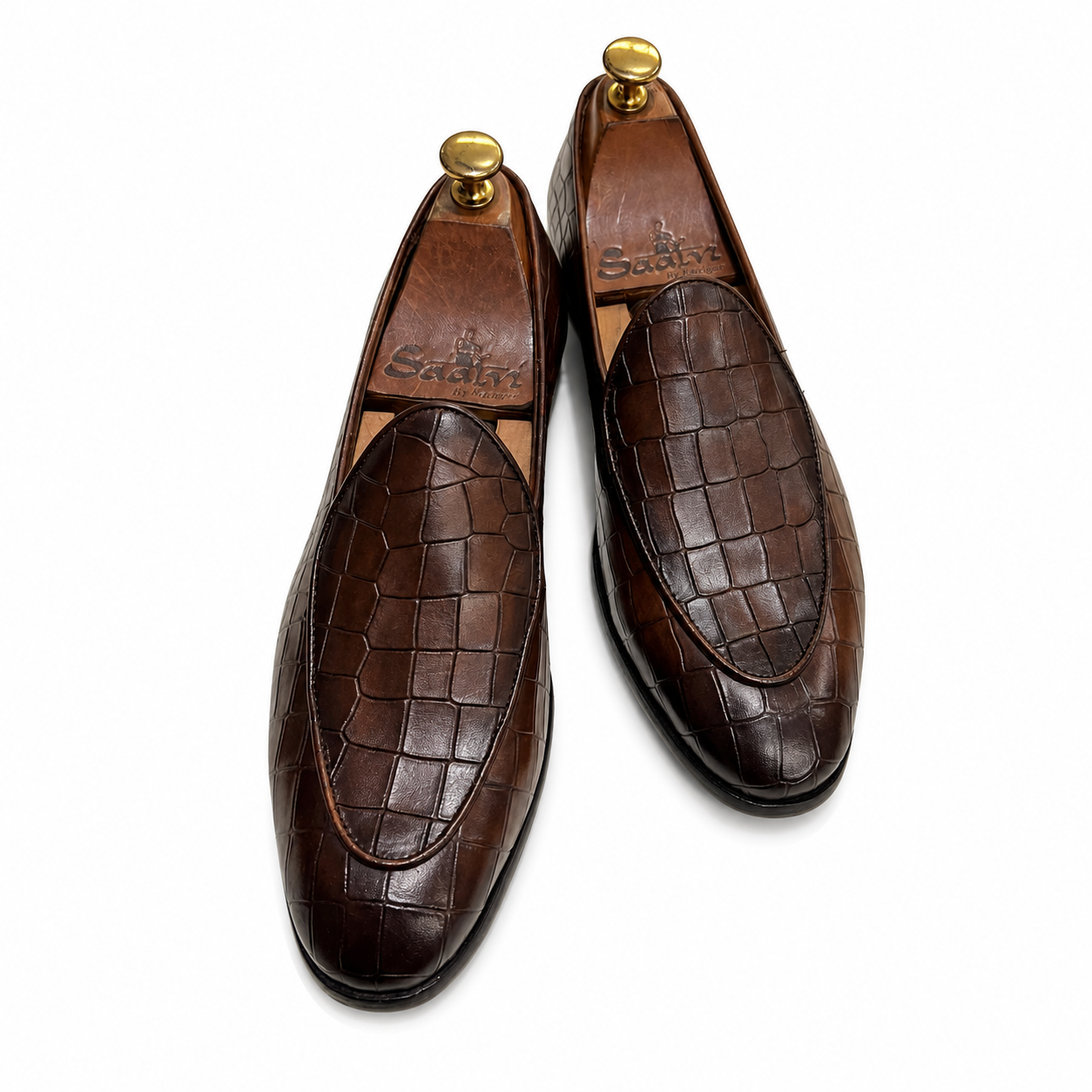 Espresso Croco Belgian Loafers