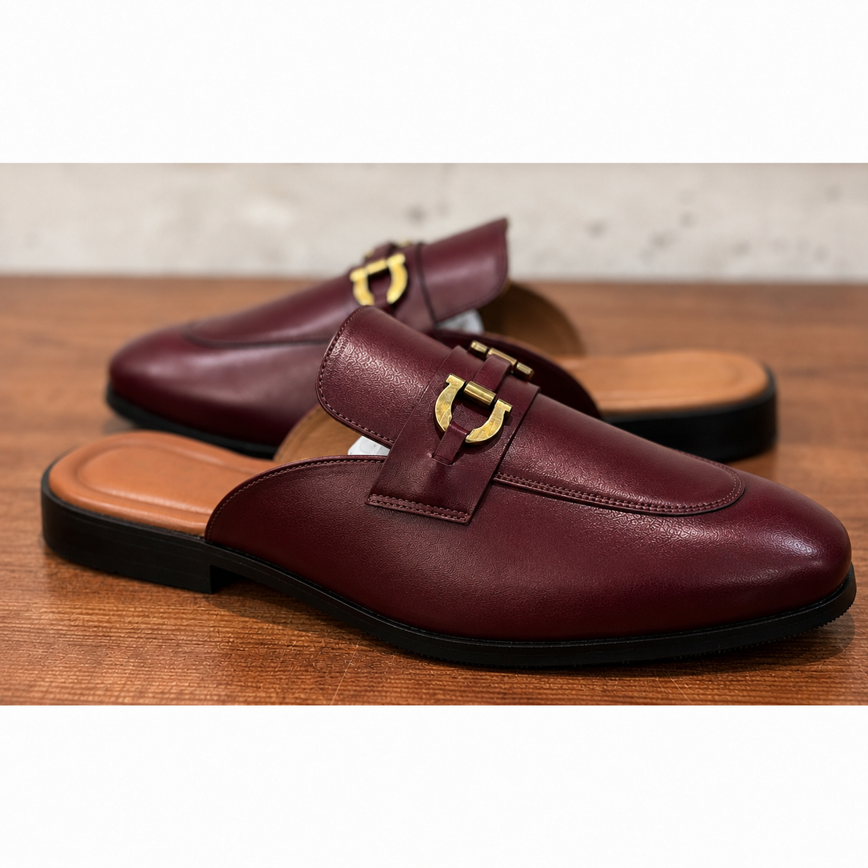 Bordeaux Regent Horsebit Mule Loafers – Burgundy Leather