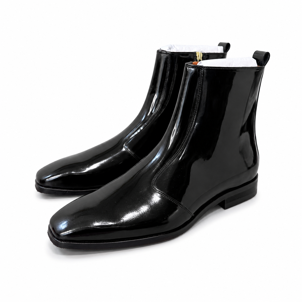 Midnight Black Patent Leather Chelsea Boots