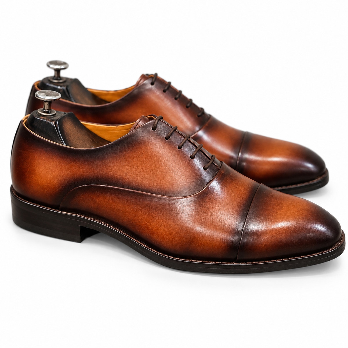 The Ashbourne Wholecut Oxford – Chestnut Patina