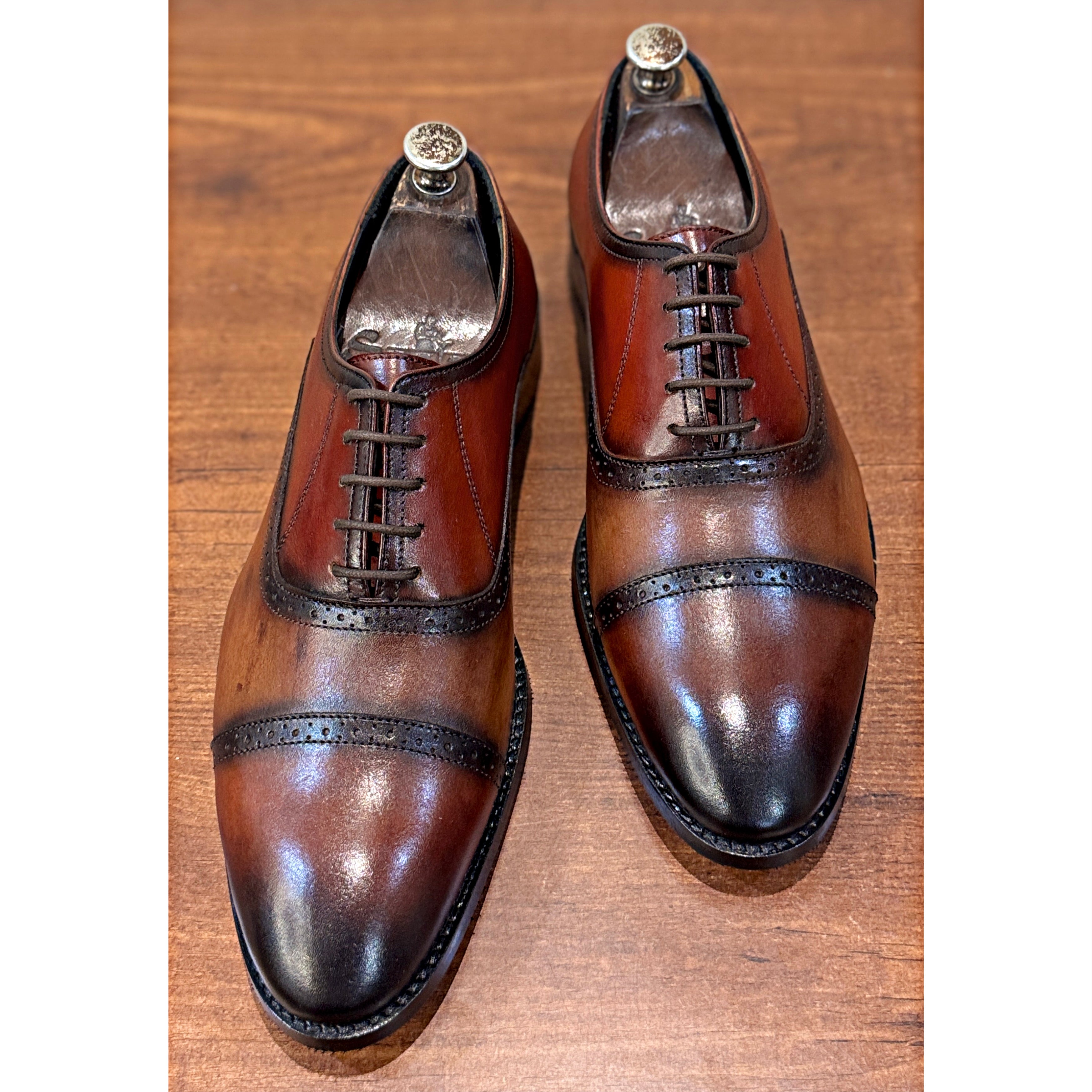 Imperial Cognac Cap Toe Oxfords