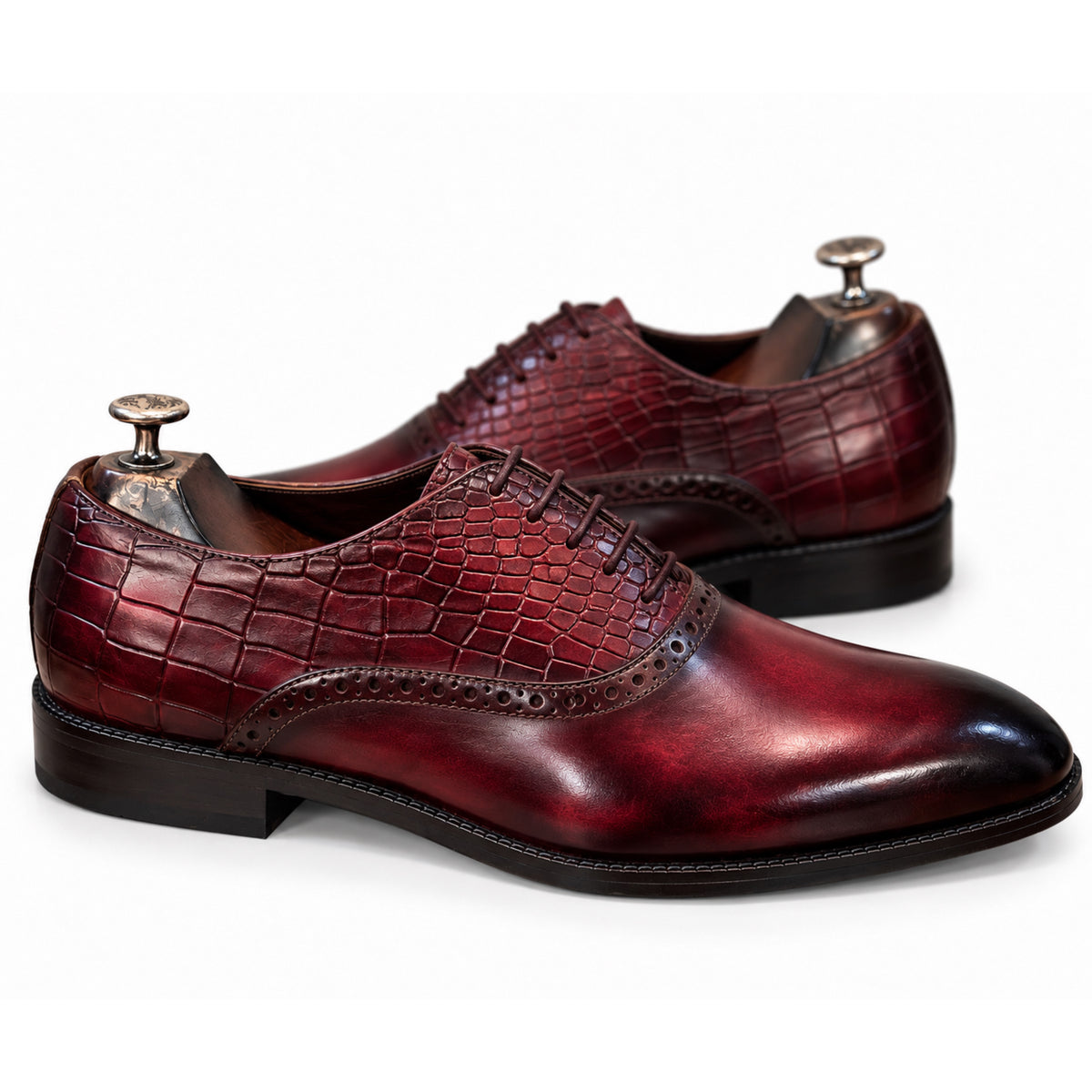 Bordeaux Vellaro Reptile Oxfords