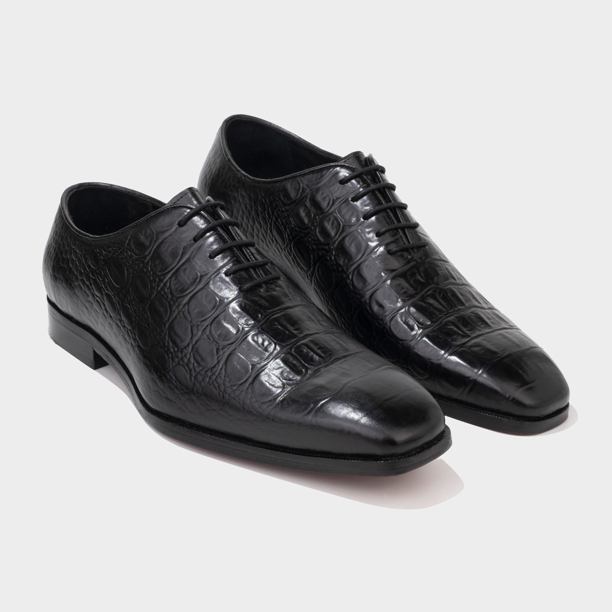 Black Croco Oxfords
