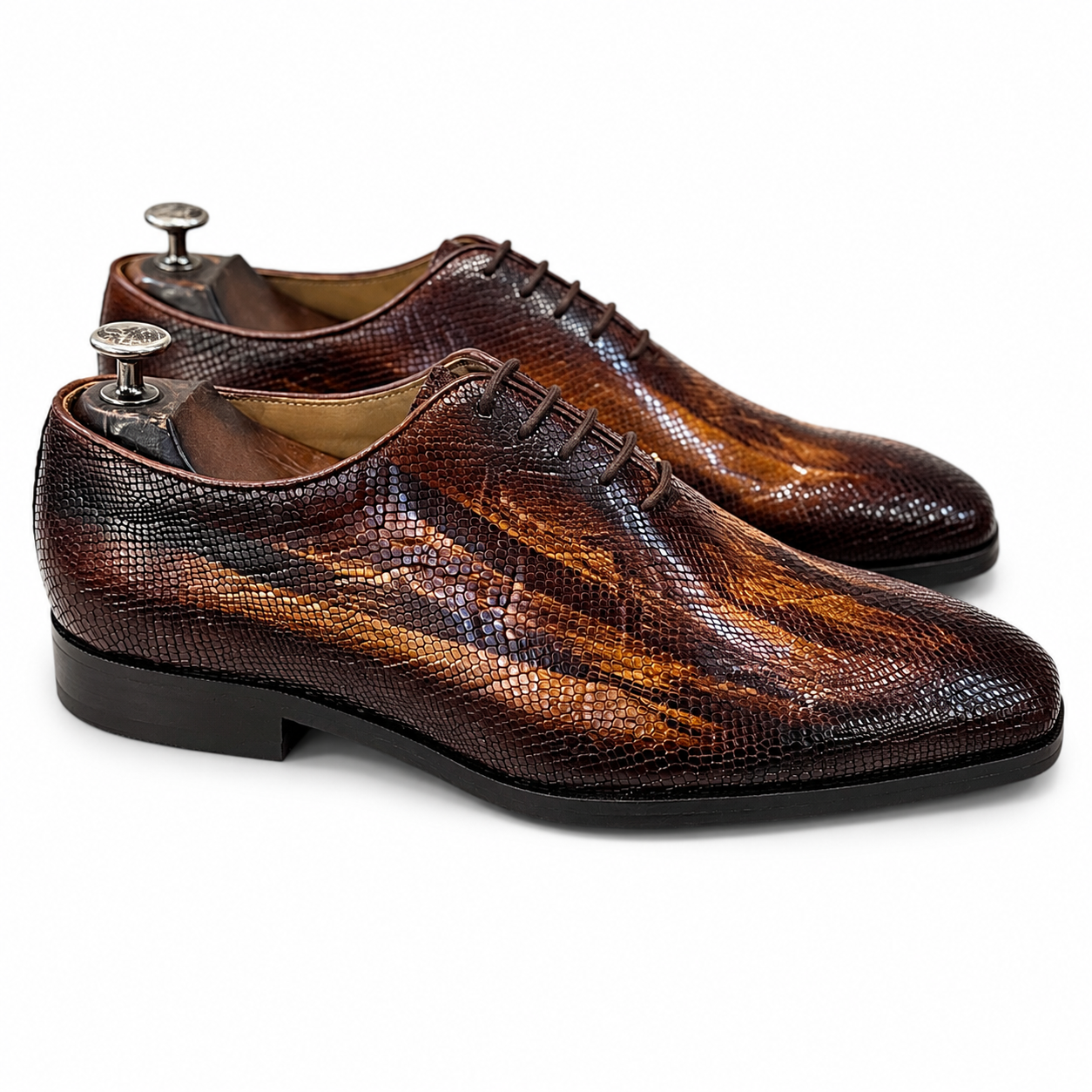 Imperial Marrone Lizard Oxford Shoes