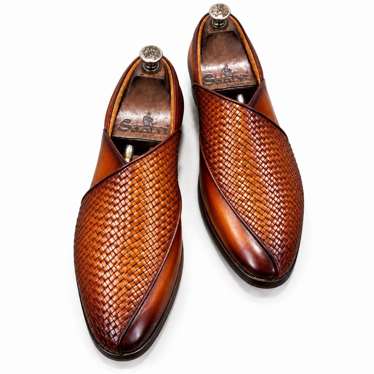 Mehransh Royale — Cognac Brown Hand-Patina Peshawari Sandals