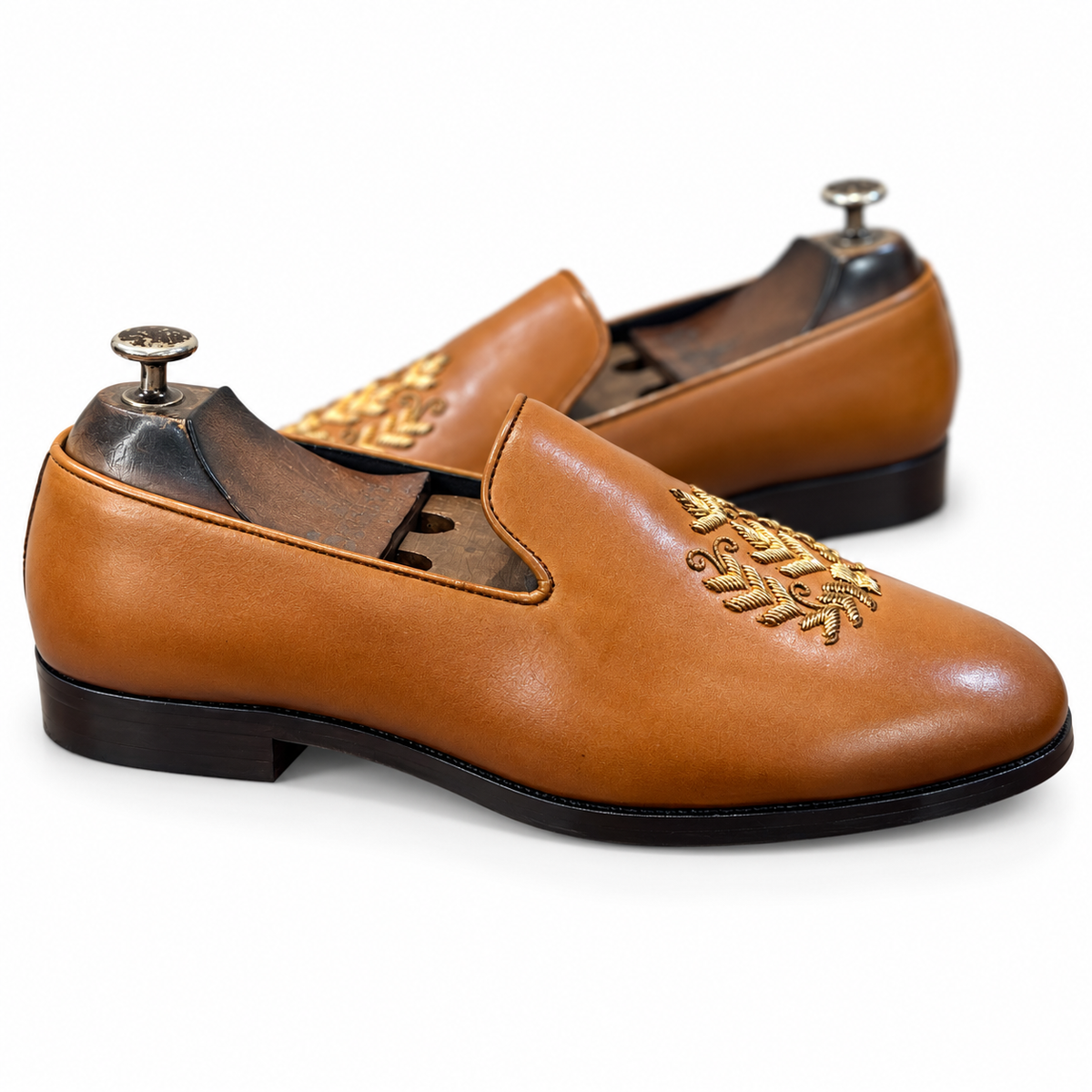 Cognac Leaf Royale Slip-On