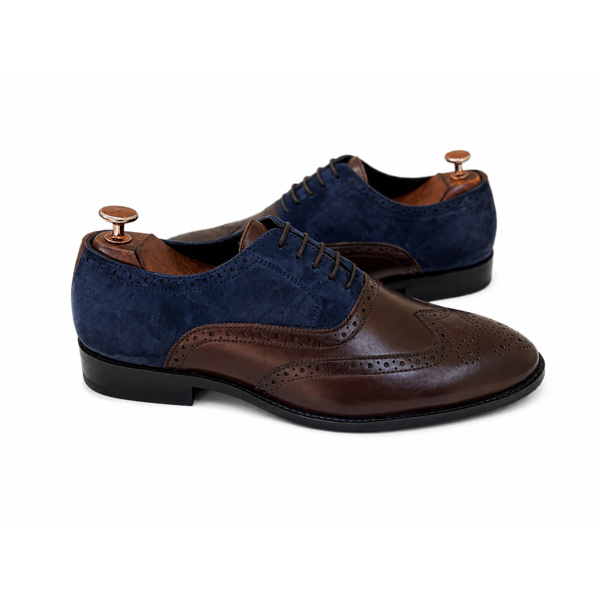 Monarch Duotone Wingtip Oxfords – Espresso & Navy