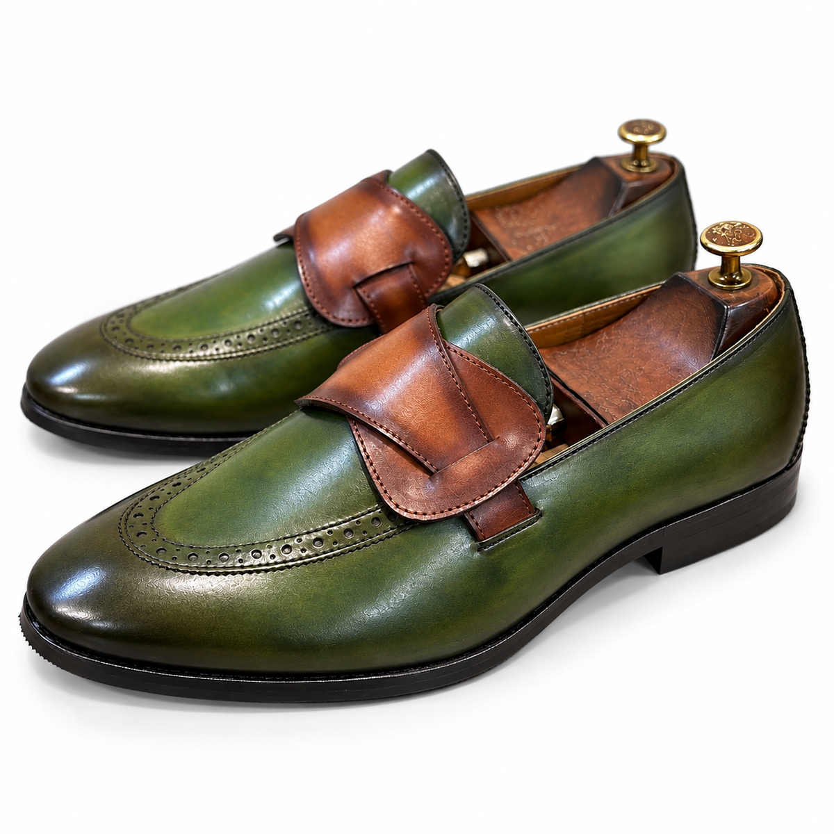 Verde Cognac Butterfly Loafers