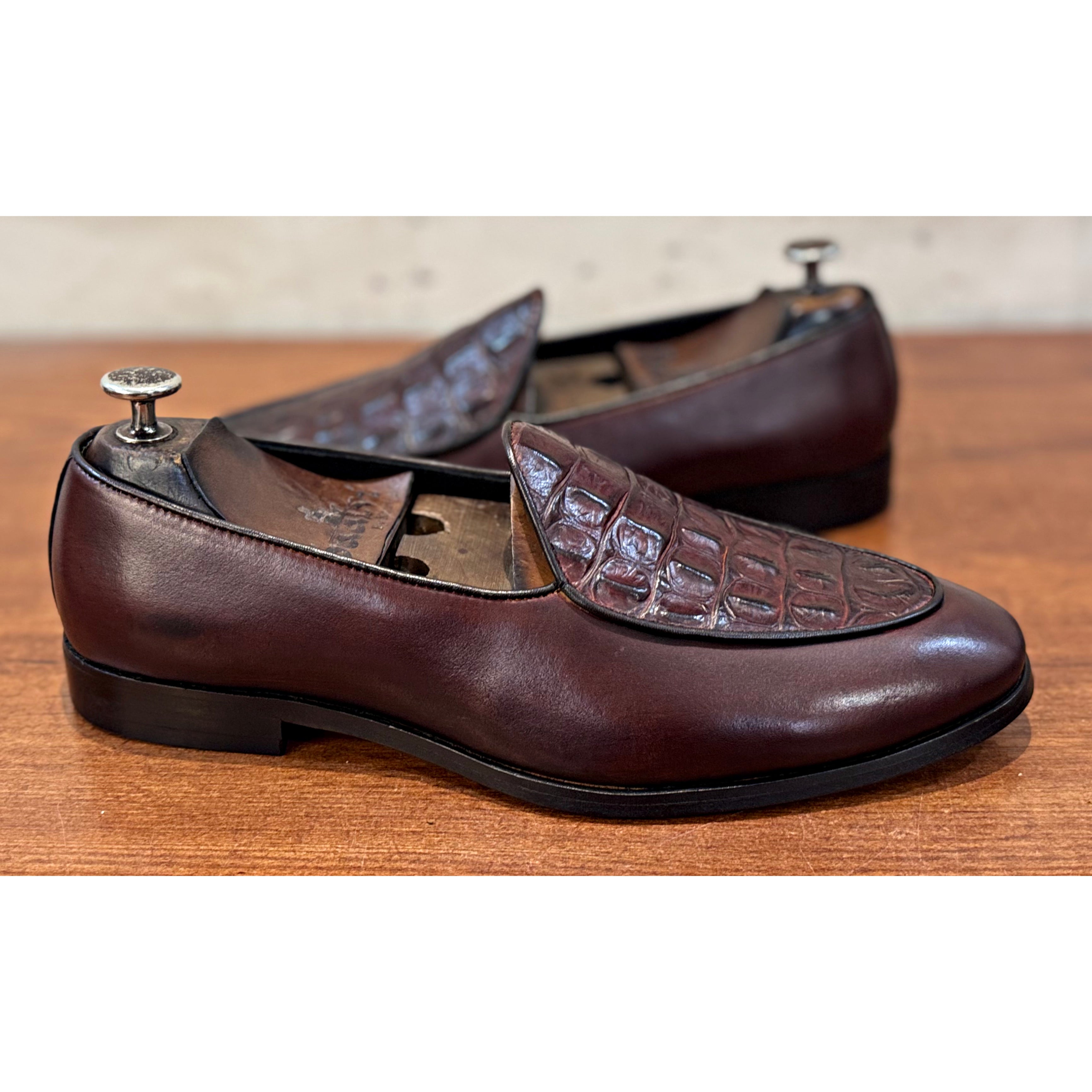 Belgian Loafers Brown Croco
