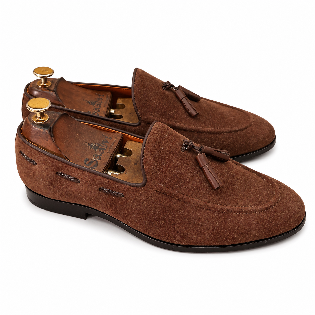 Florence Tassel Loafers – Chocolate Suede